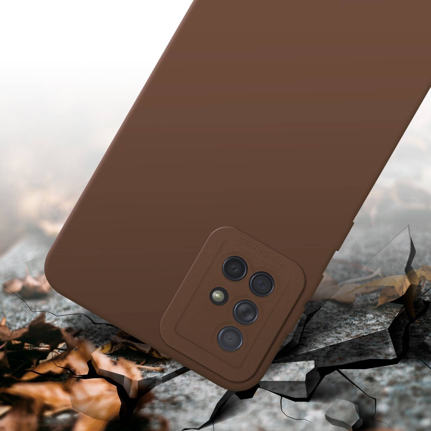Cadorabo Hülle für Samsung Galaxy A71 4G Schutz Hülle in Braun TPU Silikon Etui Case Handyhülle
