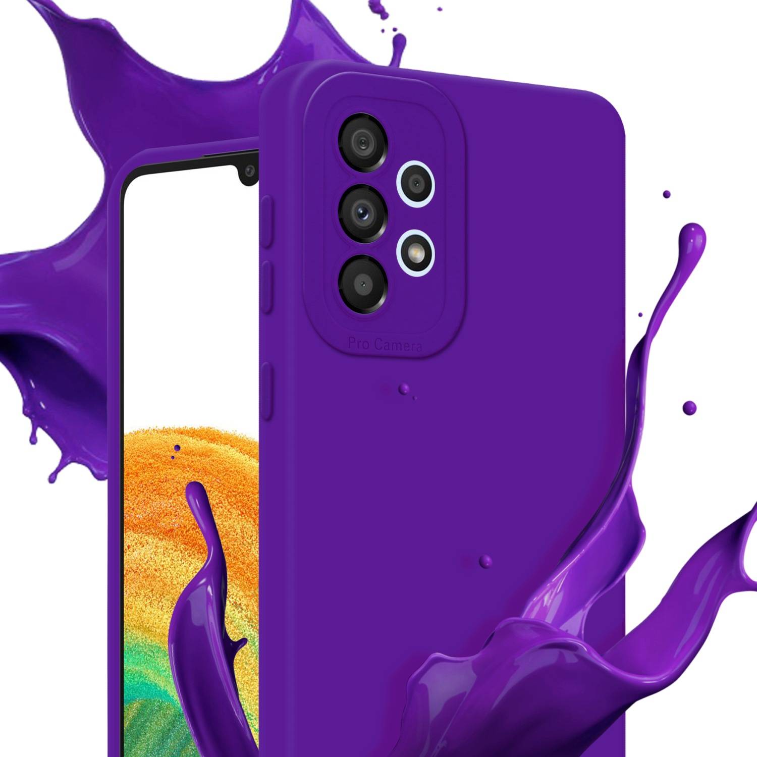 Cadorabo Hülle für Samsung Galaxy A72 4G / 5G Schutz Hülle in Lila TPU Silikon Etui Case Handyhülle