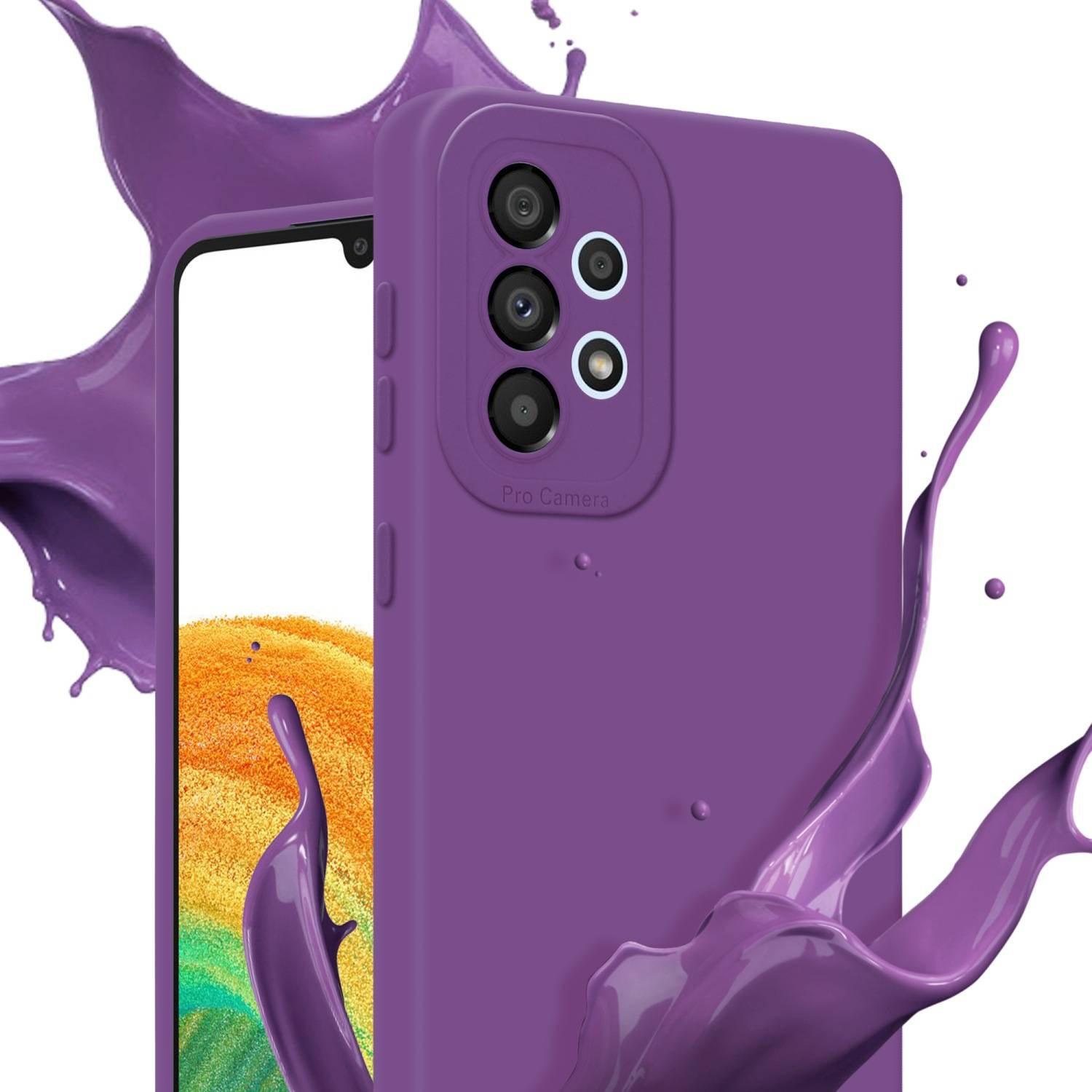 Cadorabo Hülle für Samsung Galaxy A72 4G / 5G Schutz Hülle in Lila TPU Silikon Etui Case Handyhülle
