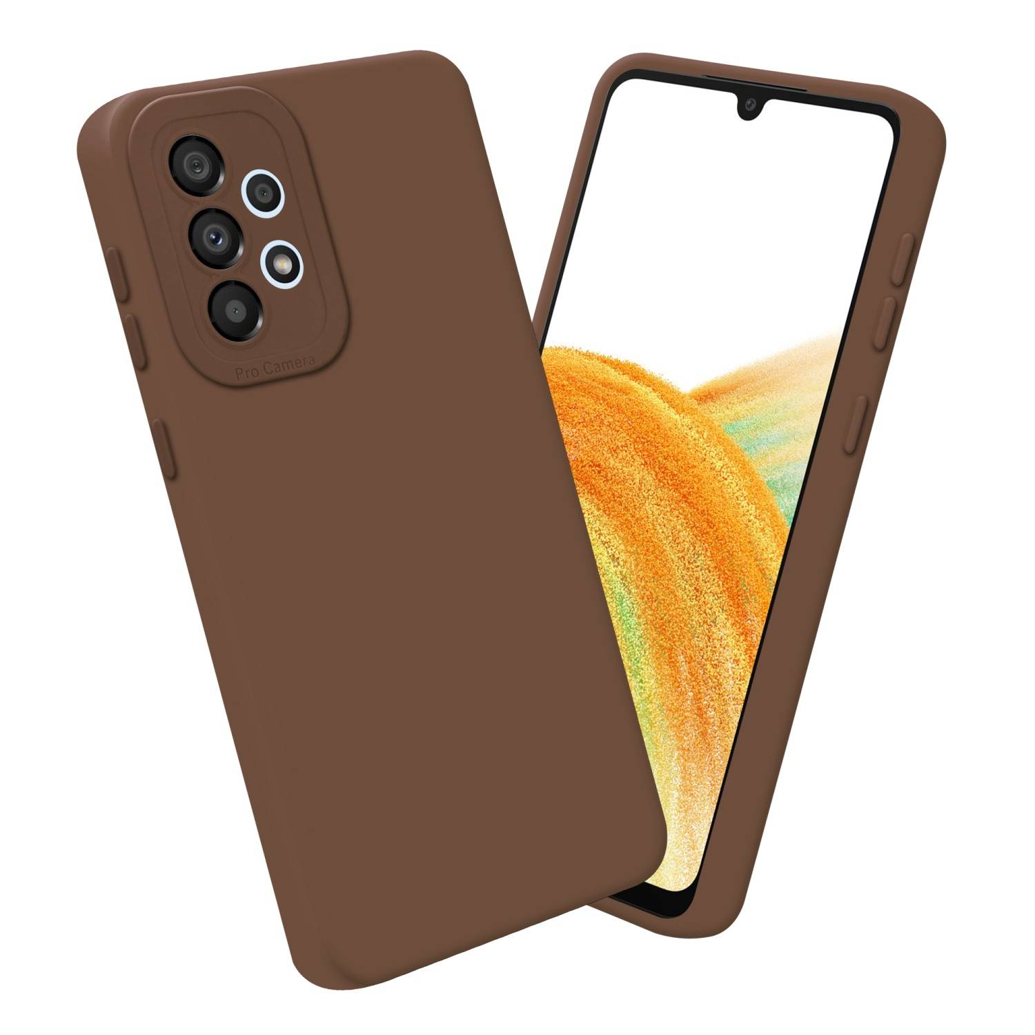 Cadorabo Hülle für Samsung Galaxy A72 4G / 5G Schutz Hülle in Braun TPU Silikon Etui Case Handyhülle