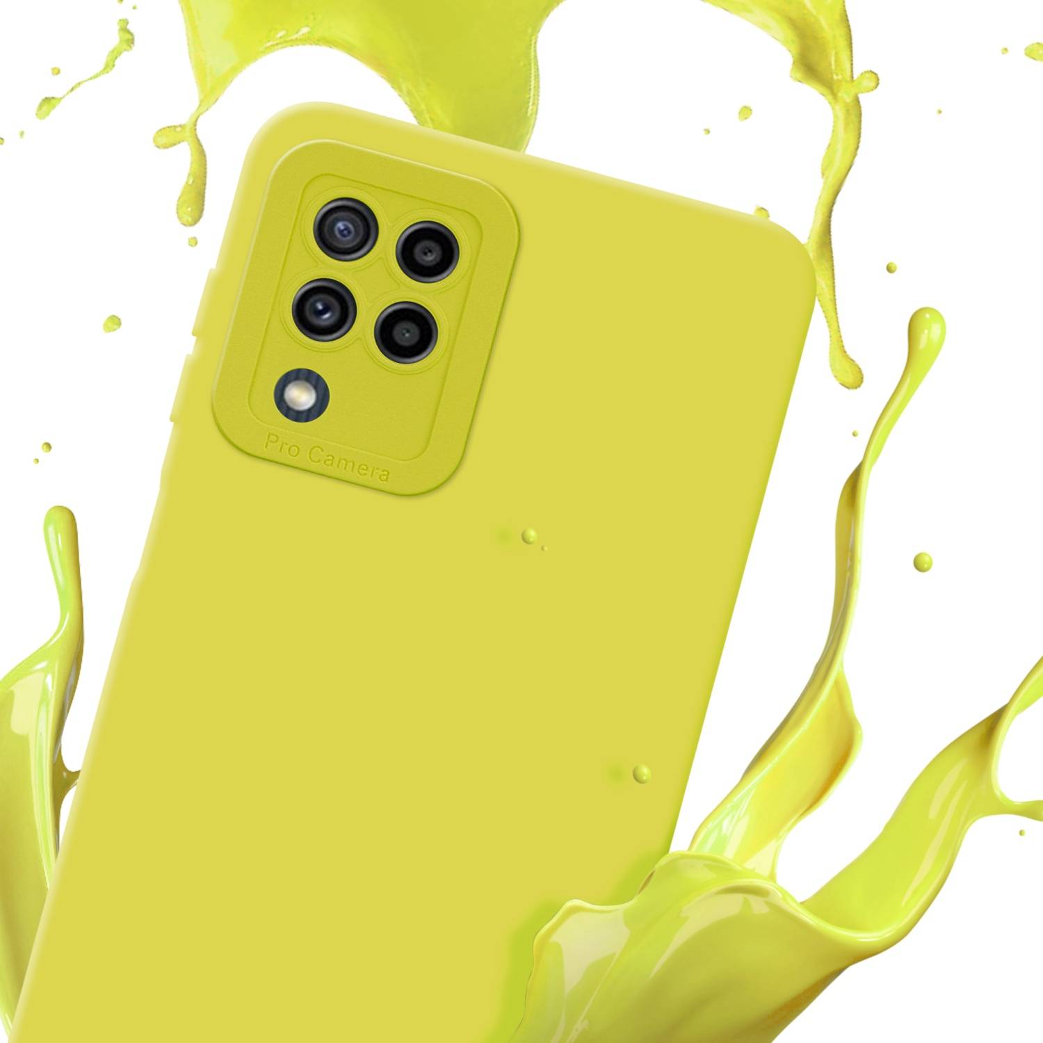 Cadorabo Hülle für Samsung Galaxy M22 / M32 4G Schutz Hülle in Gelb TPU Silikon Etui Case Handyhülle