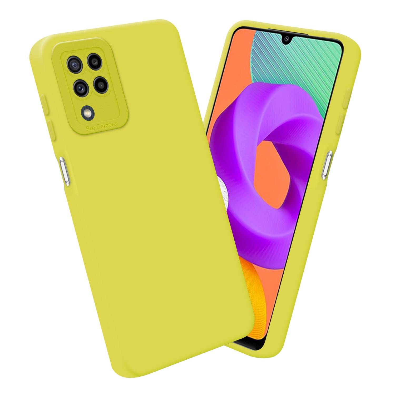 Cadorabo Hülle für Samsung Galaxy M22 / M32 4G Schutz Hülle in Gelb TPU Silikon Etui Case Handyhülle