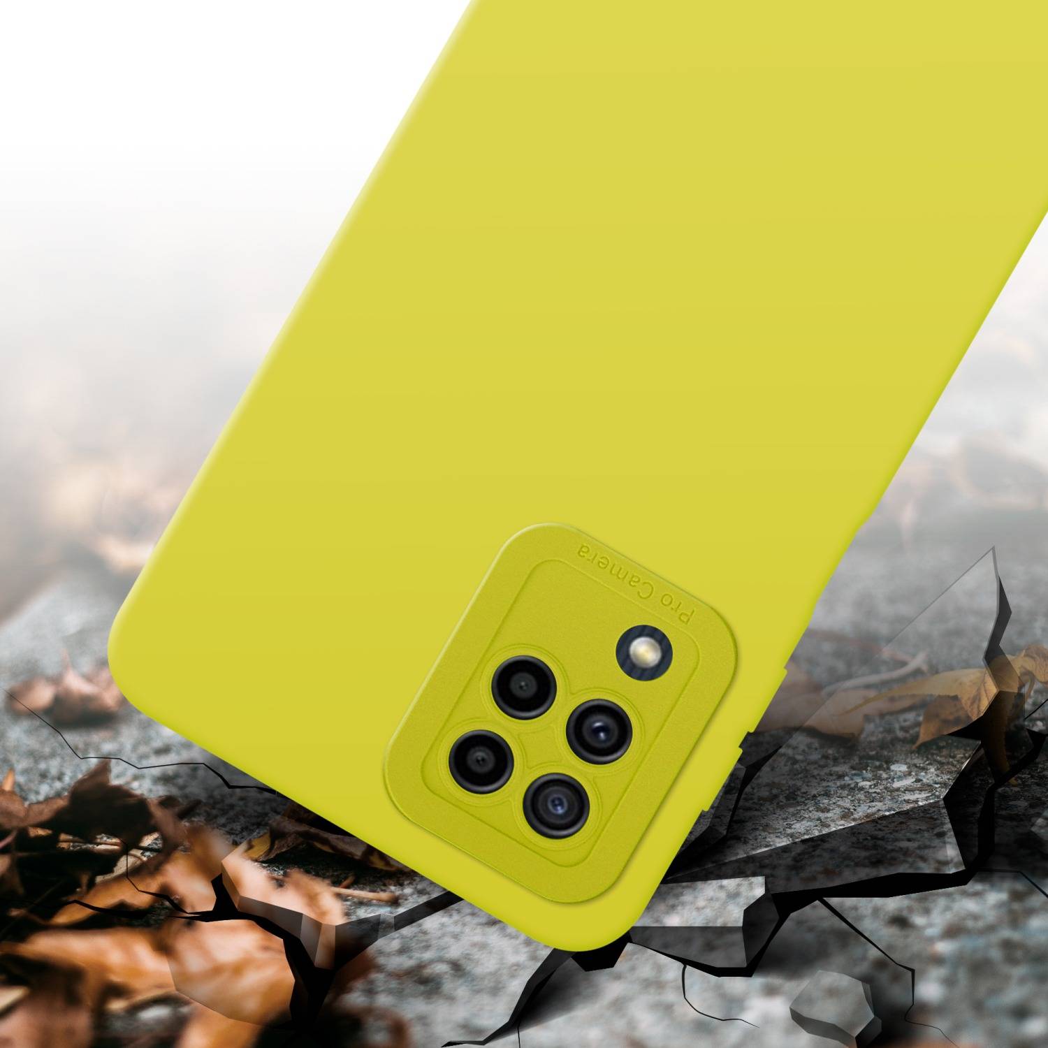 Cadorabo Hülle für Samsung Galaxy M22 / M32 4G Schutz Hülle in Gelb TPU Silikon Etui Case Handyhülle