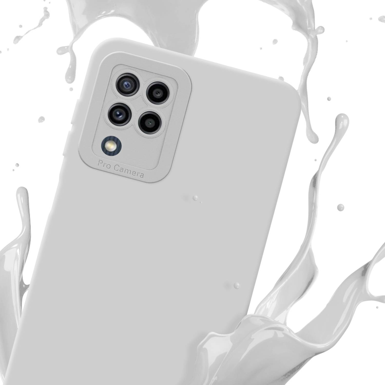 Cadorabo Hülle für Samsung Galaxy M22 / M32 4G Schutz Hülle in Weiß TPU Silikon Etui Case Handyhülle