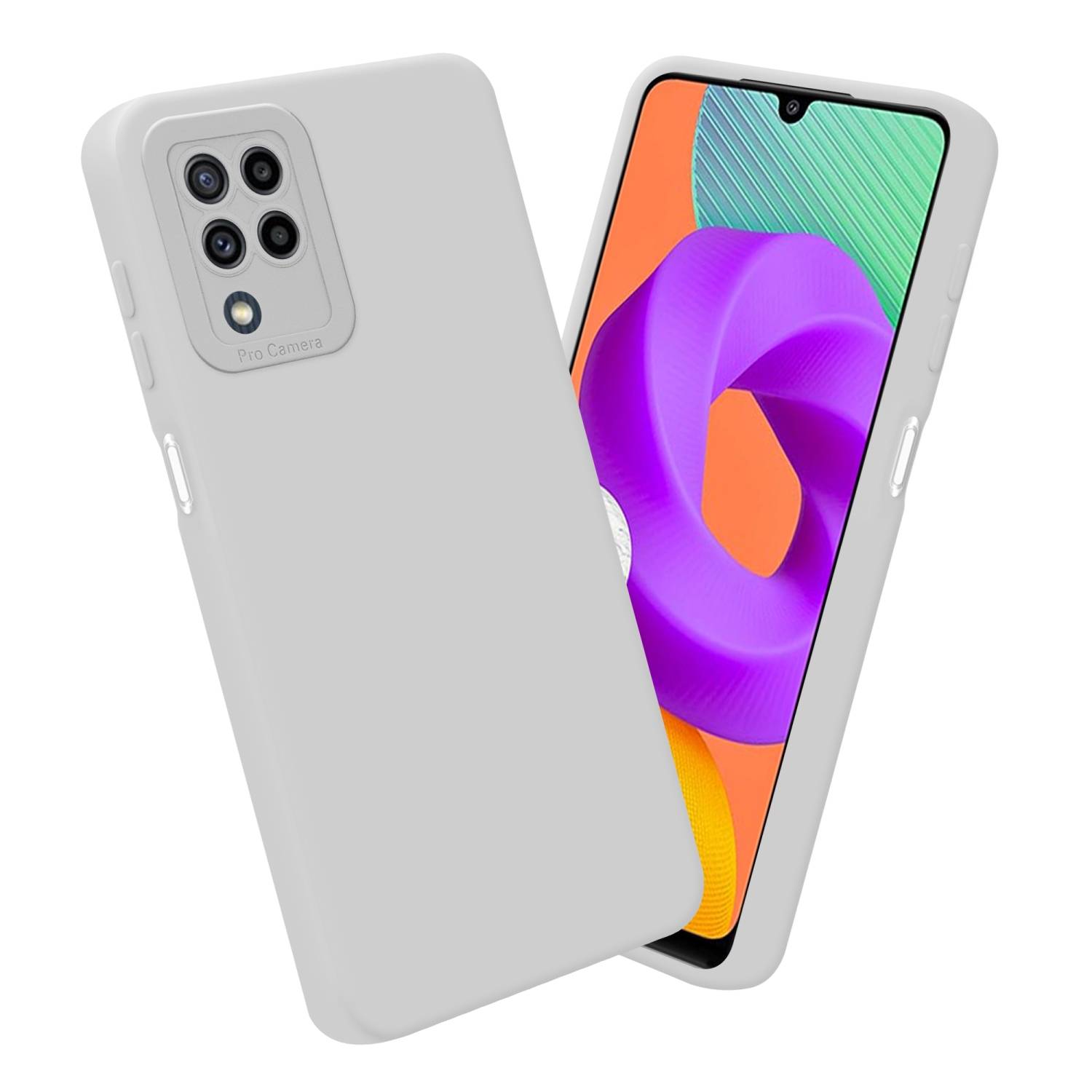Cadorabo Hülle für Samsung Galaxy M22 / M32 4G Schutz Hülle in Weiß TPU Silikon Etui Case Handyhülle