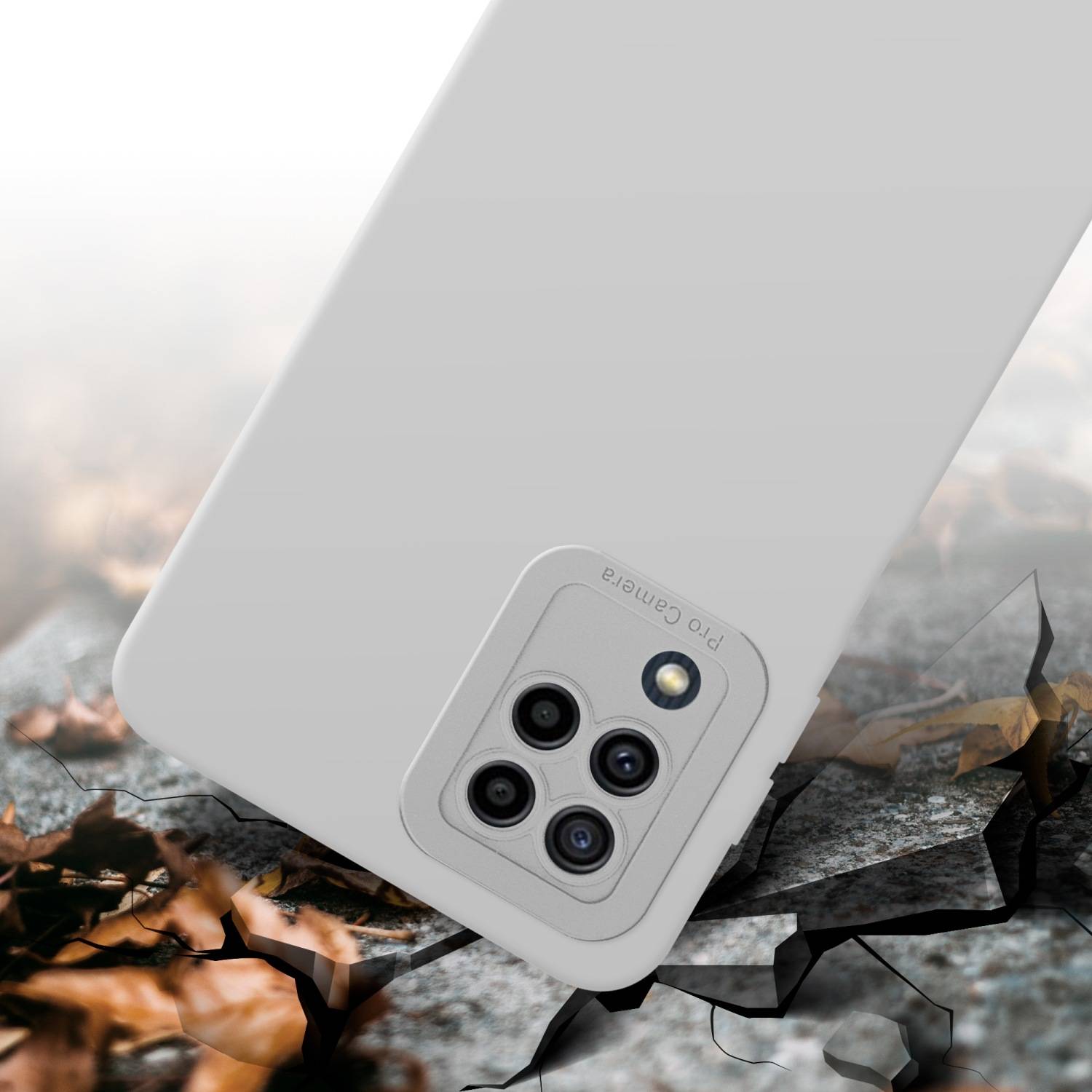 Cadorabo Hülle für Samsung Galaxy M22 / M32 4G Schutz Hülle in Weiß TPU Silikon Etui Case Handyhülle