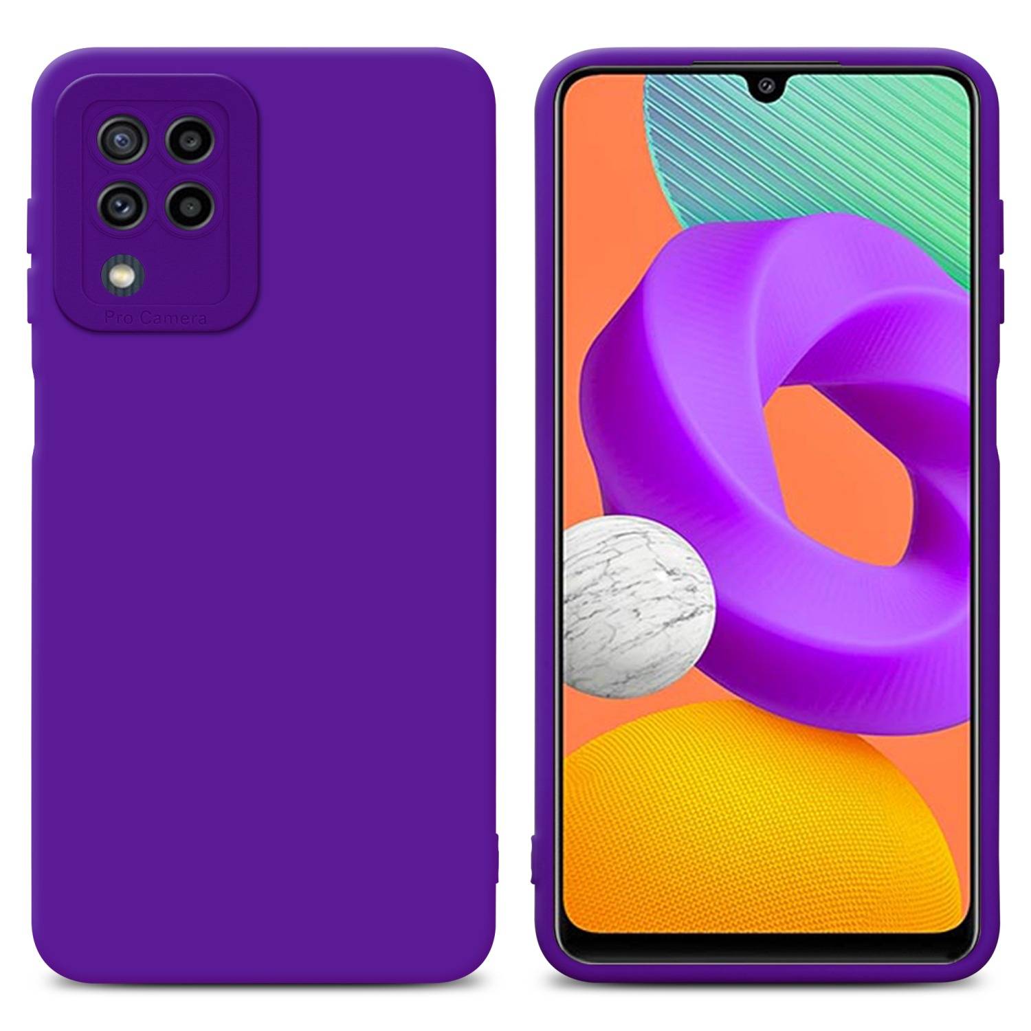 Cadorabo Hülle für Samsung Galaxy M22 / M32 4G Schutz Hülle in Lila TPU Silikon Etui Case Handyhülle