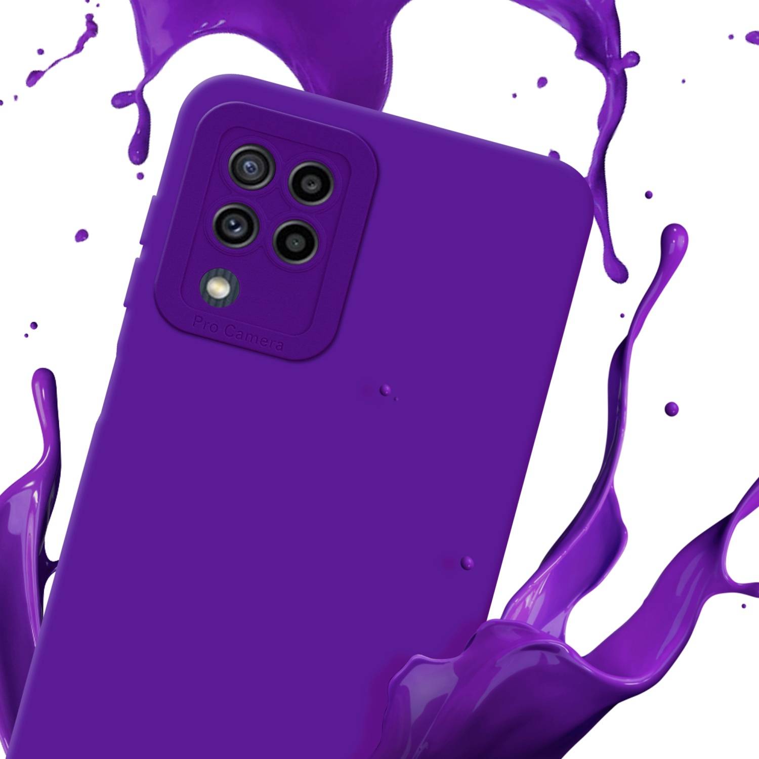 Cadorabo Hülle für Samsung Galaxy M22 / M32 4G Schutz Hülle in Lila TPU Silikon Etui Case Handyhülle