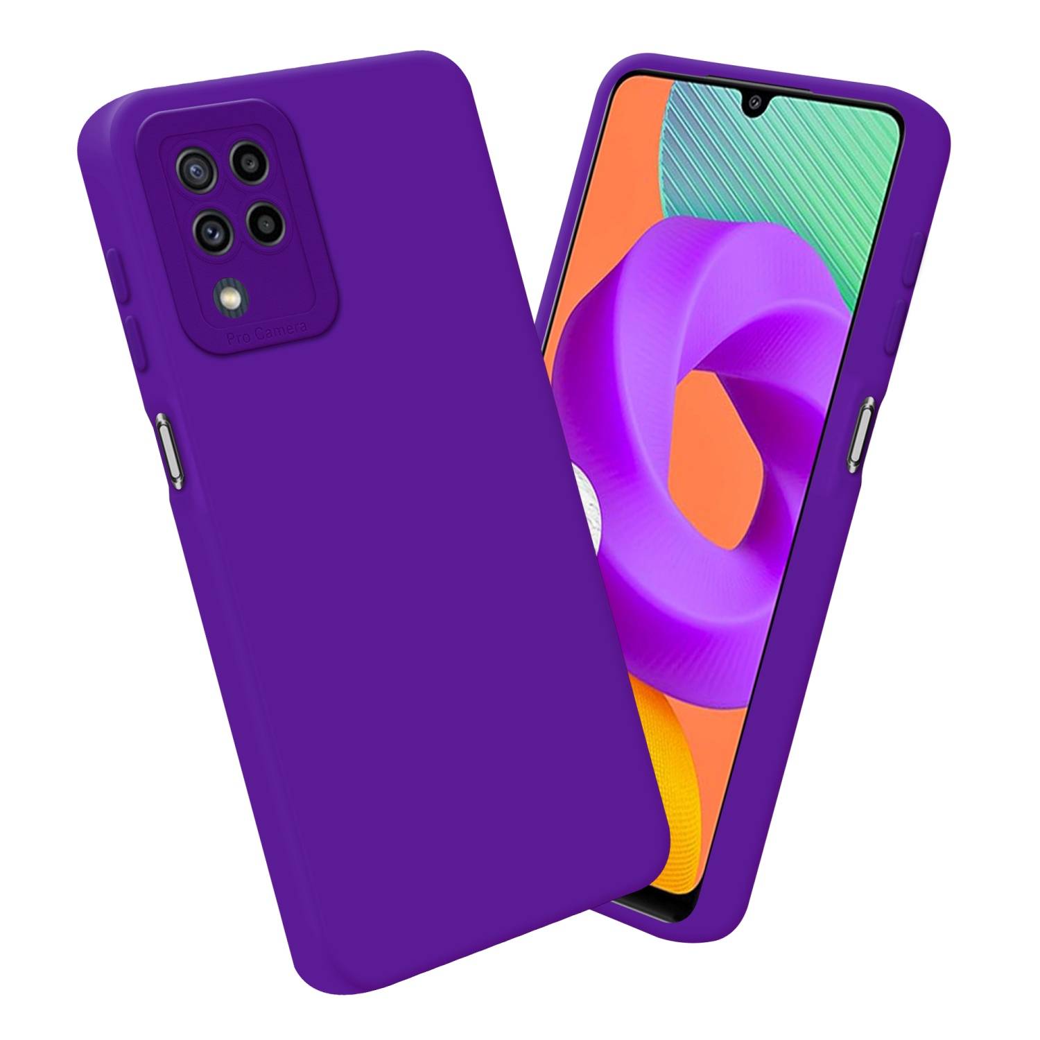 Cadorabo Hülle für Samsung Galaxy M22 / M32 4G Schutz Hülle in Lila TPU Silikon Etui Case Handyhülle