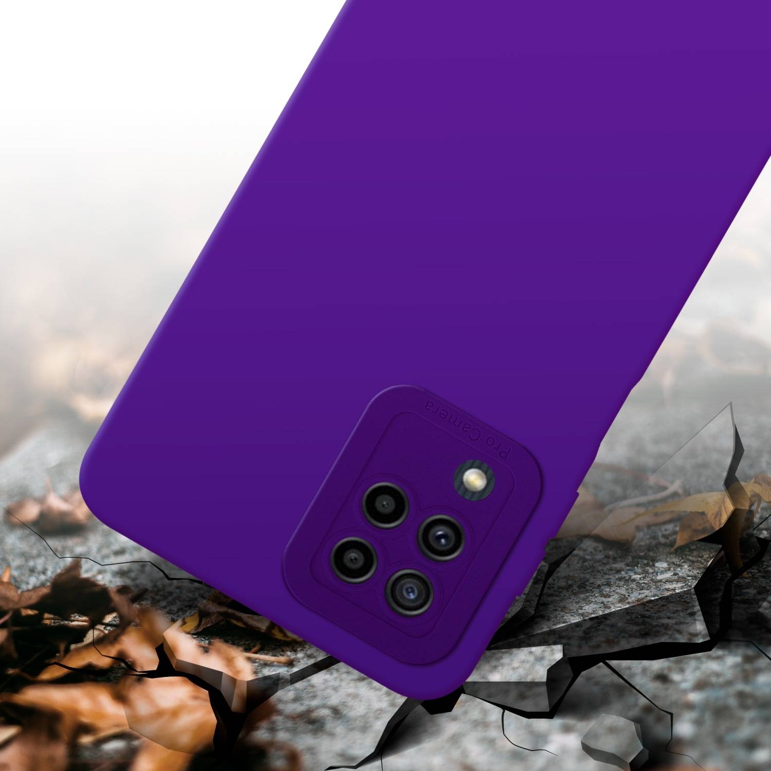 Cadorabo Hülle für Samsung Galaxy M22 / M32 4G Schutz Hülle in Lila TPU Silikon Etui Case Handyhülle