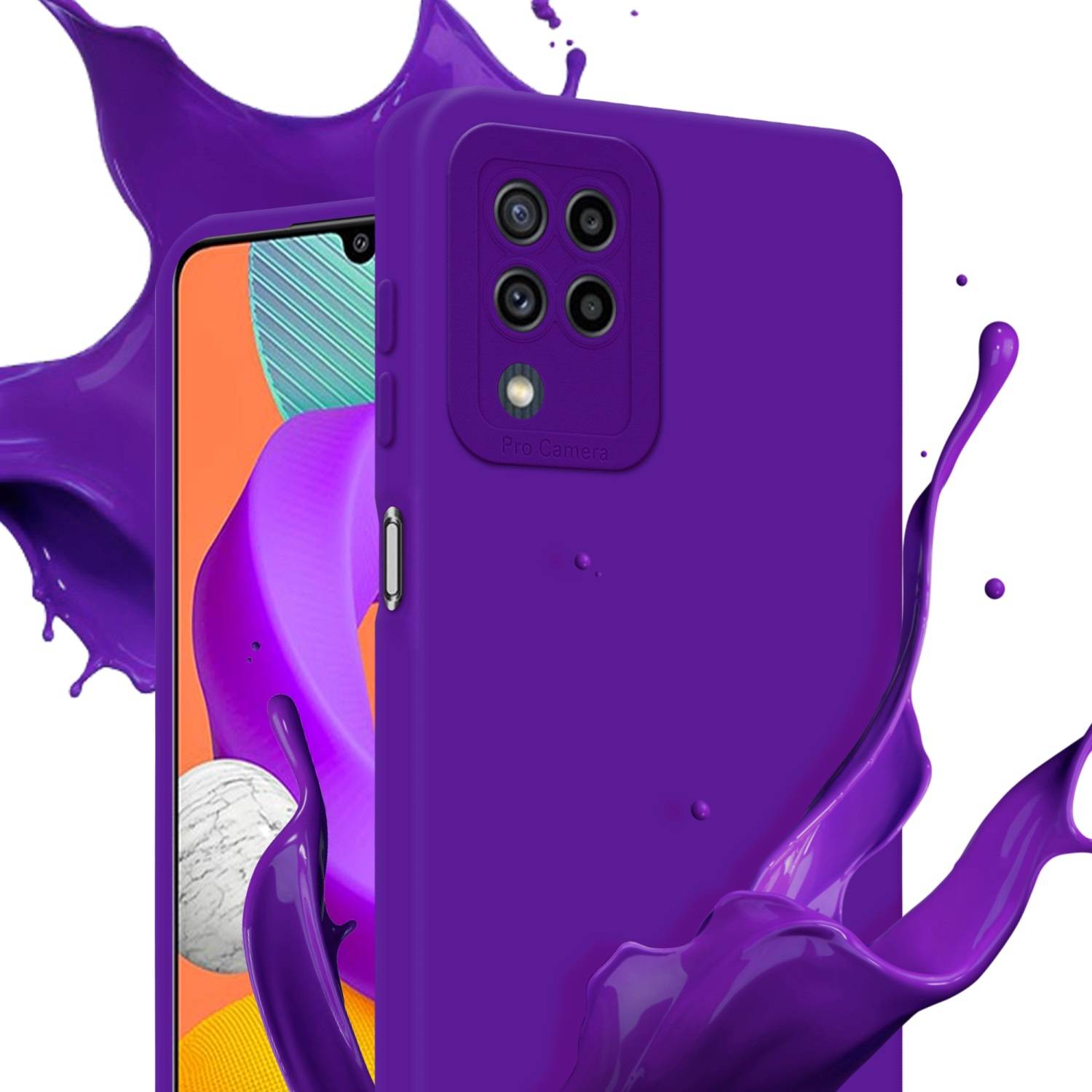 Cadorabo Hülle für Samsung Galaxy M22 / M32 4G Schutz Hülle in Lila TPU Silikon Etui Case Handyhülle