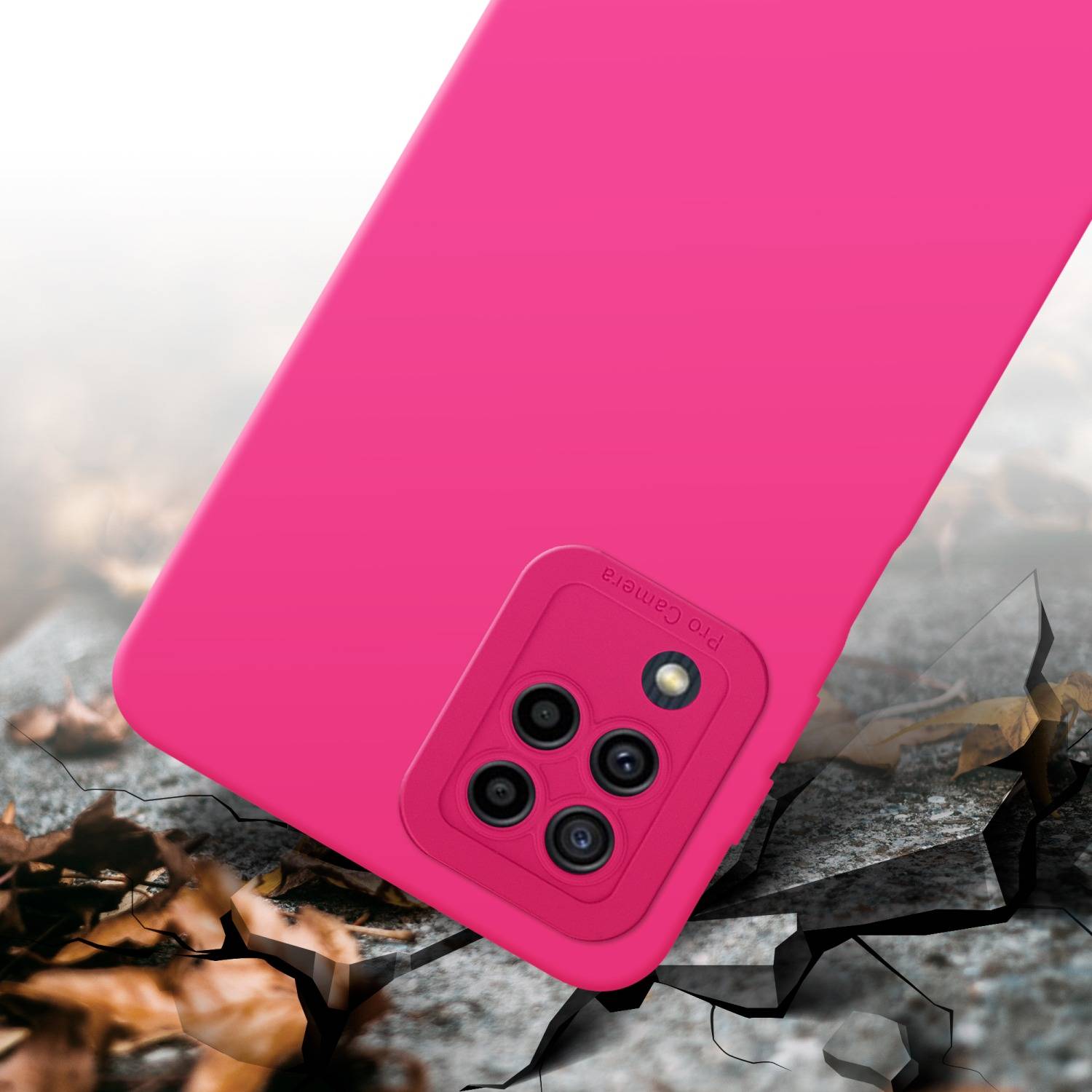 Cadorabo Hülle für Samsung Galaxy M22 / M32 4G Schutz Hülle in Pink TPU Silikon Etui Case Handyhülle