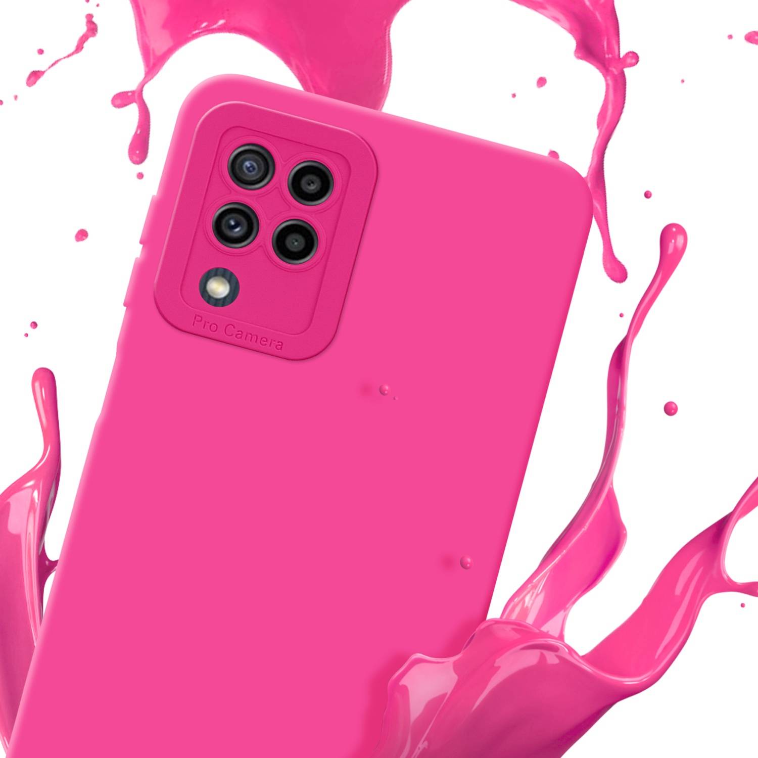 Cadorabo Hülle für Samsung Galaxy M22 / M32 4G Schutz Hülle in Pink TPU Silikon Etui Case Handyhülle