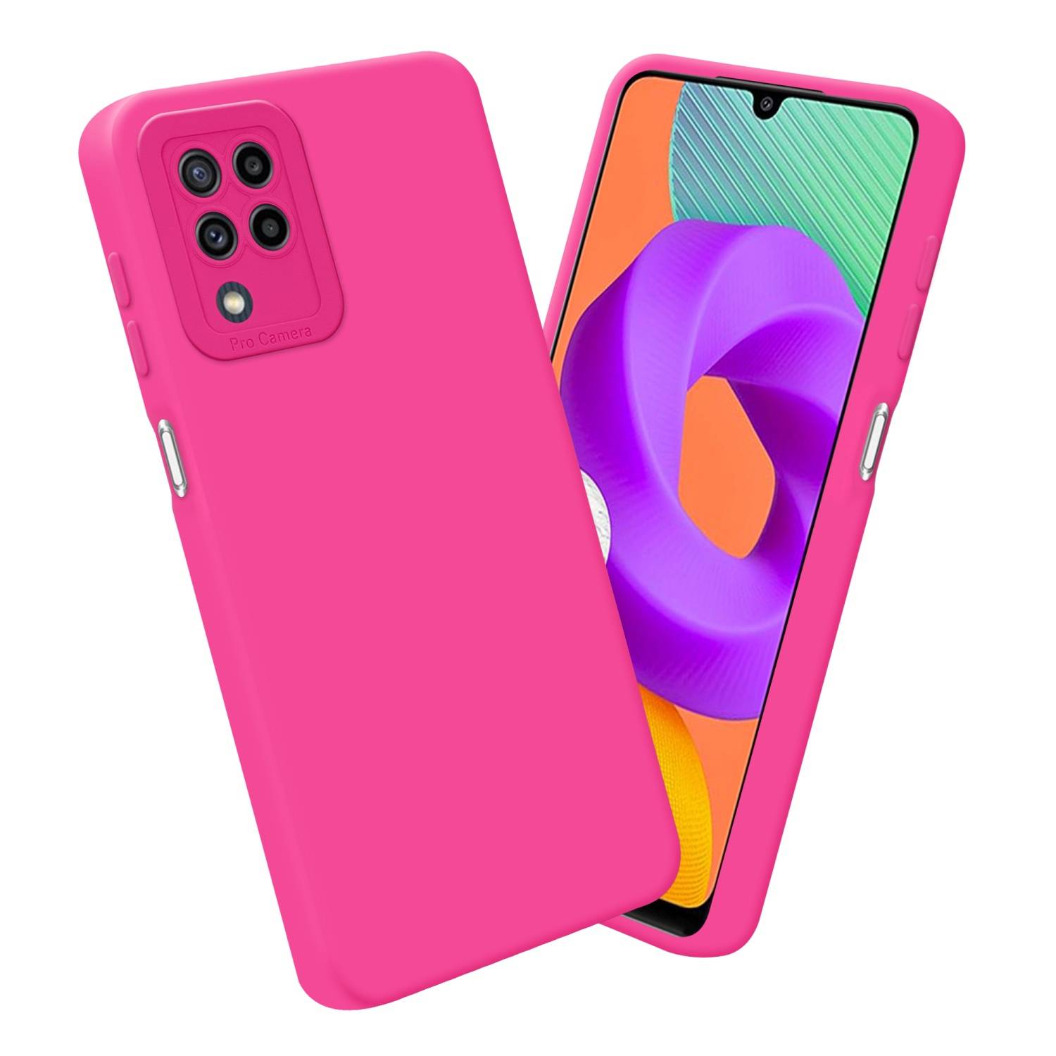 Cadorabo Hülle für Samsung Galaxy M22 / M32 4G Schutz Hülle in Pink TPU Silikon Etui Case Handyhülle