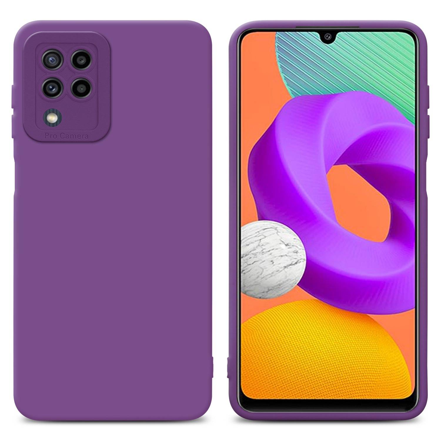 Cadorabo Hülle für Samsung Galaxy M22 / M32 4G Schutz Hülle in Lila TPU Silikon Etui Case Handyhülle