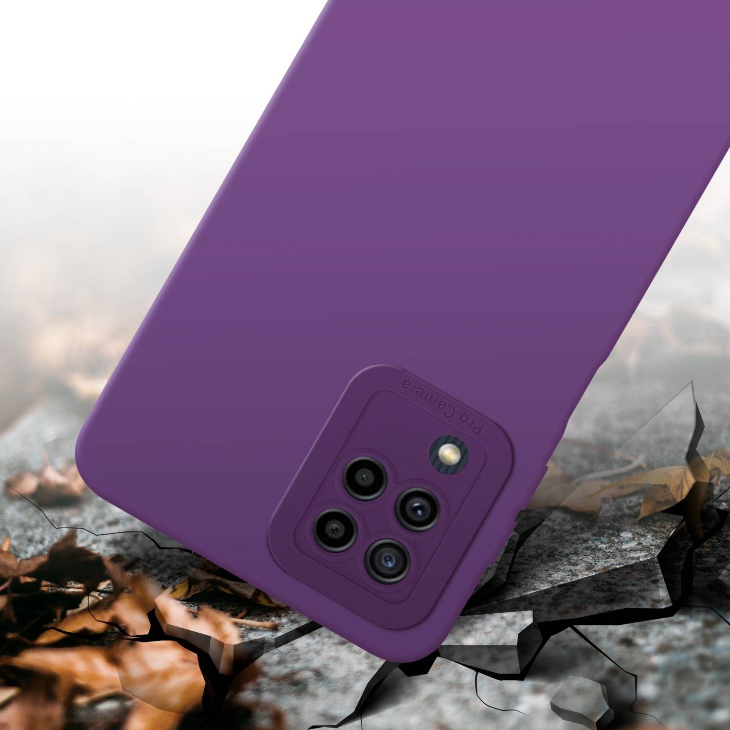 Cadorabo Hülle für Samsung Galaxy M22 / M32 4G Schutz Hülle in Lila TPU Silikon Etui Case Handyhülle