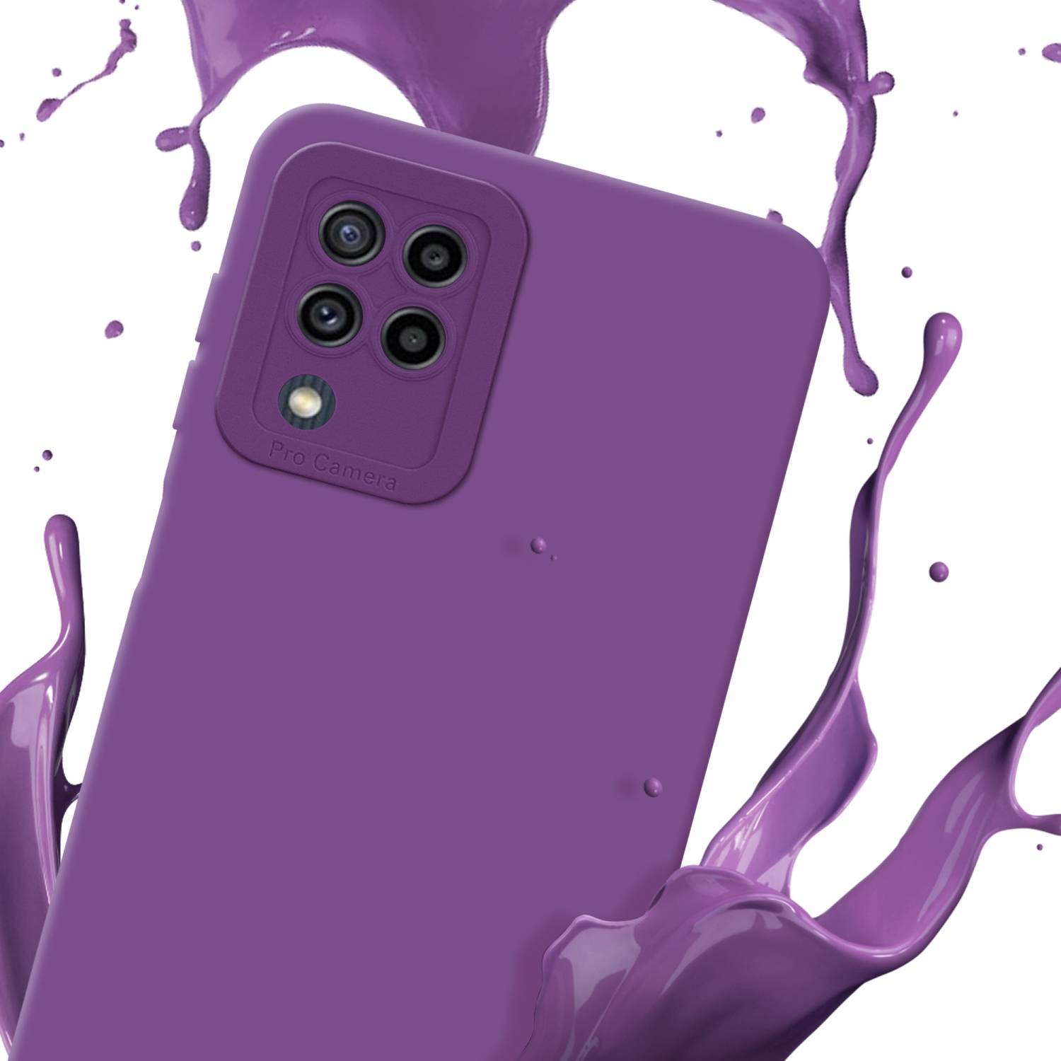 Cadorabo Hülle für Samsung Galaxy M22 / M32 4G Schutz Hülle in Lila TPU Silikon Etui Case Handyhülle
