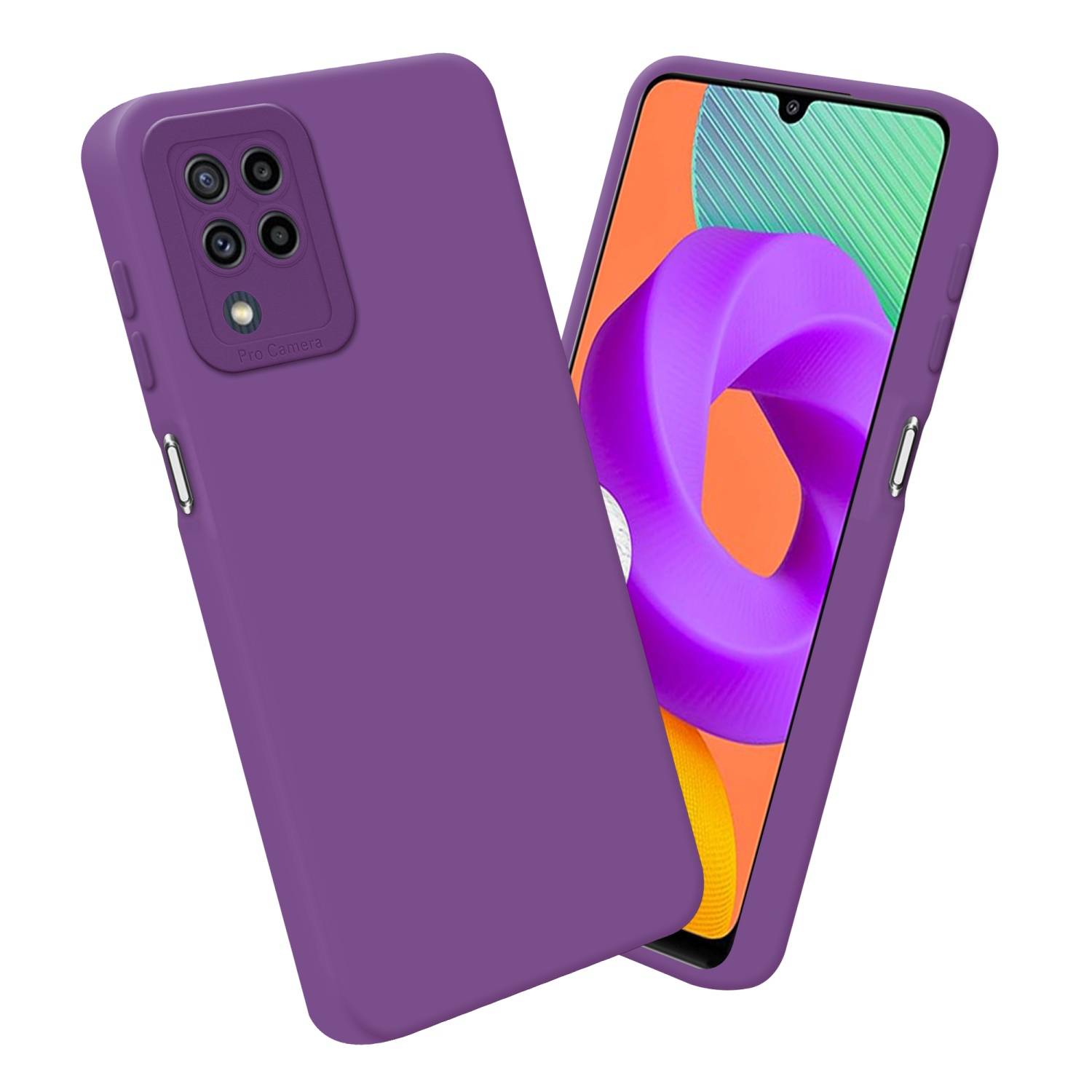Cadorabo Hülle für Samsung Galaxy M22 / M32 4G Schutz Hülle in Lila TPU Silikon Etui Case Handyhülle