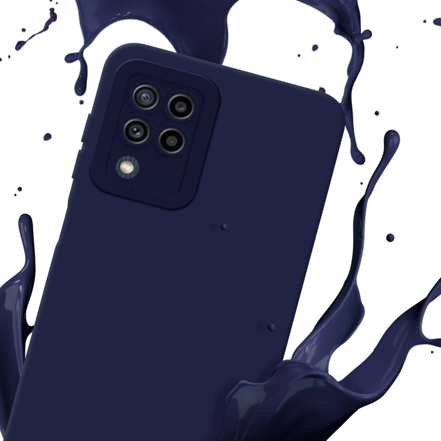 Cadorabo Hülle für Samsung Galaxy M22 / M32 4G Schutz Hülle in Blau TPU Silikon Etui Case Handyhülle