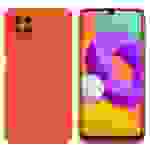 Cadorabo Hülle für Samsung Galaxy M22 / M32 4G Schutz Hülle in Orange TPU Silikon Etui Case Handyhülle