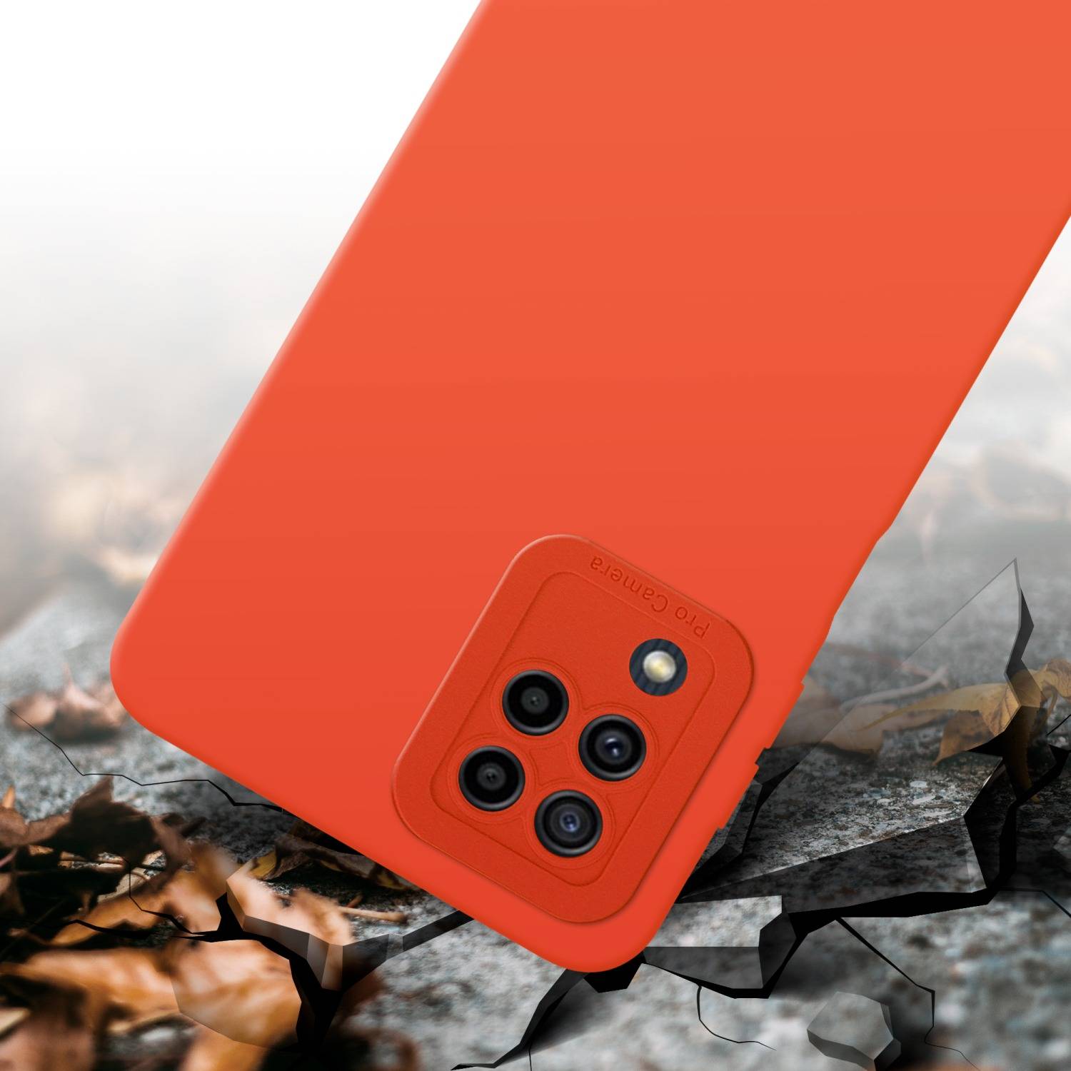 Cadorabo Hülle für Samsung Galaxy M22 / M32 4G Schutz Hülle in Orange TPU Silikon Etui Case Handyhülle