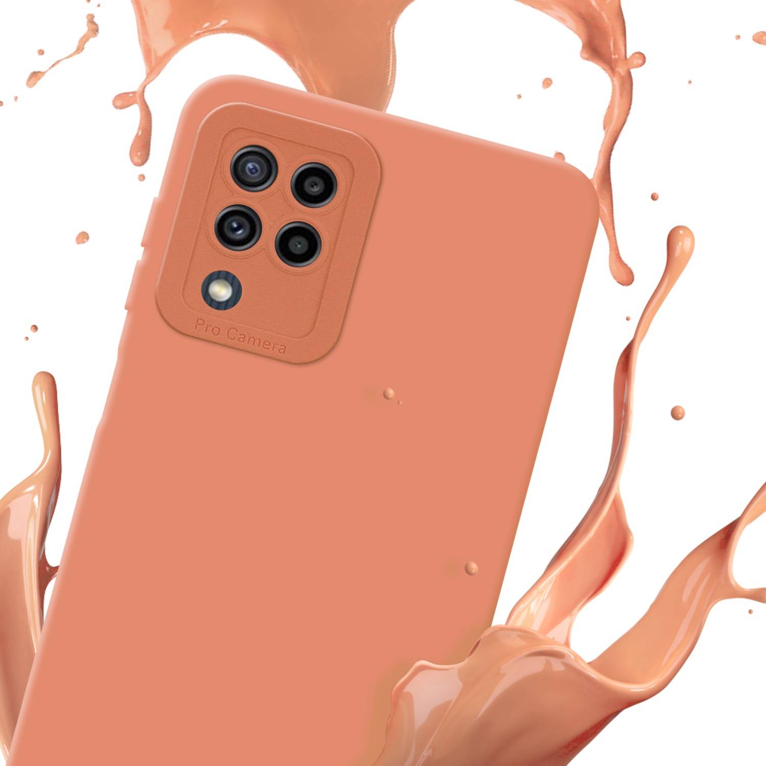 Cadorabo Hülle für Samsung Galaxy M22 / M32 4G Schutz Hülle in Orange TPU Silikon Etui Case Handyhülle
