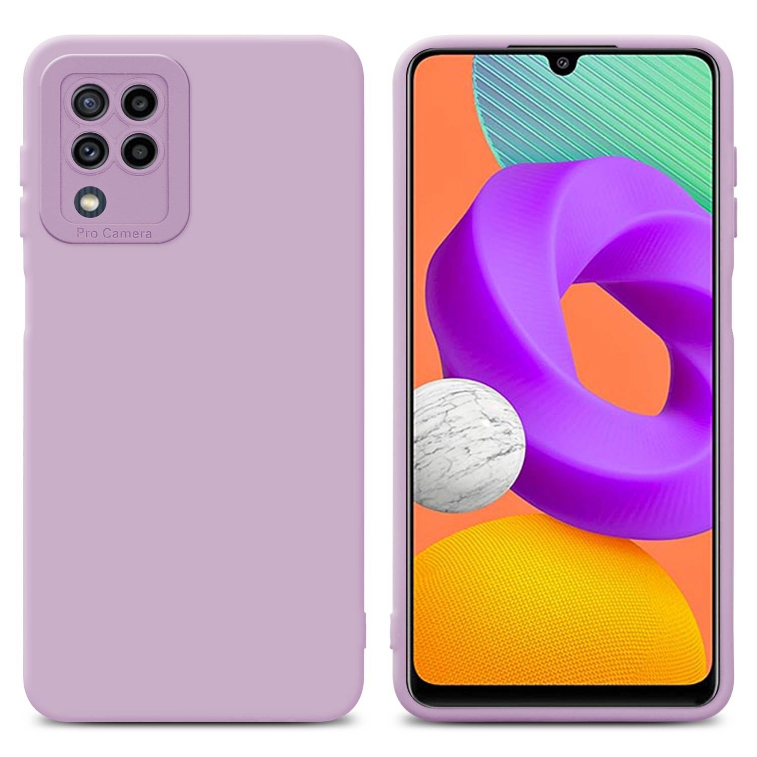 Cadorabo Hülle für Samsung Galaxy M22 / M32 4G Schutz Hülle in Rosa TPU Silikon Etui Case Handyhülle