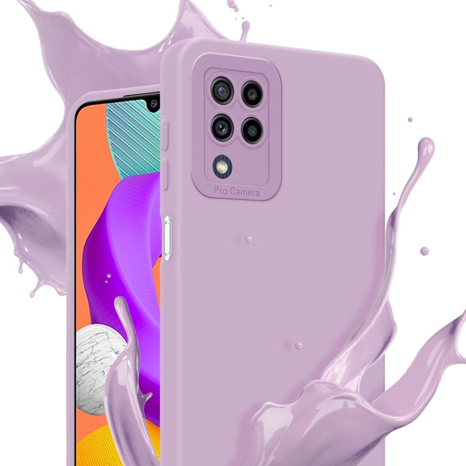 Cadorabo Hülle für Samsung Galaxy M22 / M32 4G Schutz Hülle in Rosa TPU Silikon Etui Case Handyhülle