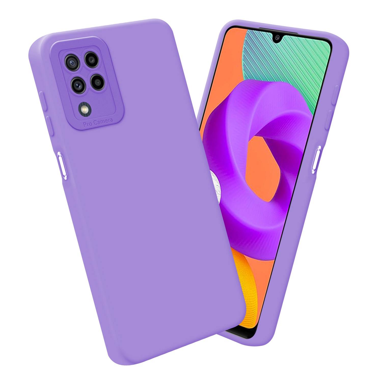 Cadorabo Hülle für Samsung Galaxy M22 / M32 4G Schutz Hülle in Lila TPU Silikon Etui Case Handyhülle