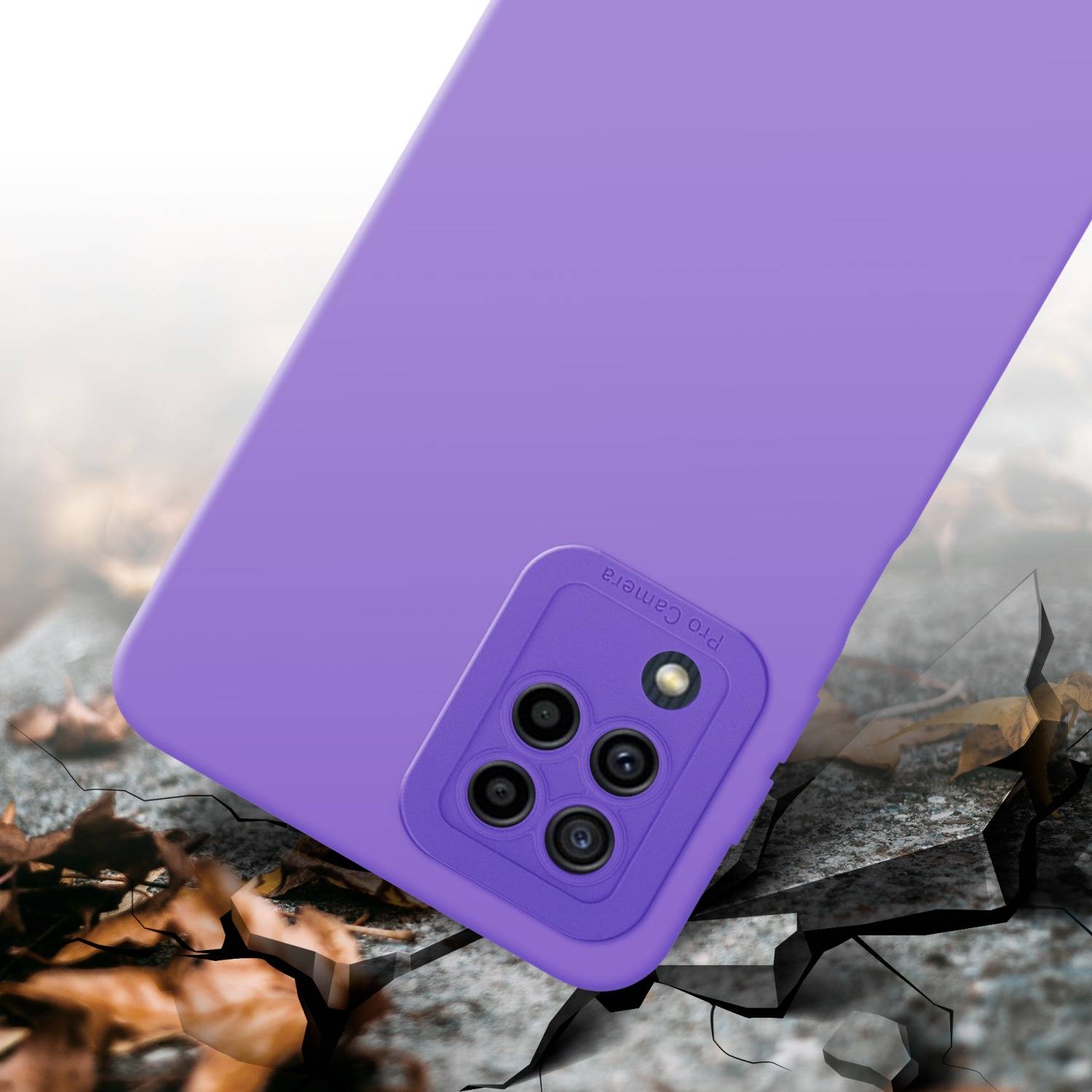 Cadorabo Hülle für Samsung Galaxy M22 / M32 4G Schutz Hülle in Lila TPU Silikon Etui Case Handyhülle