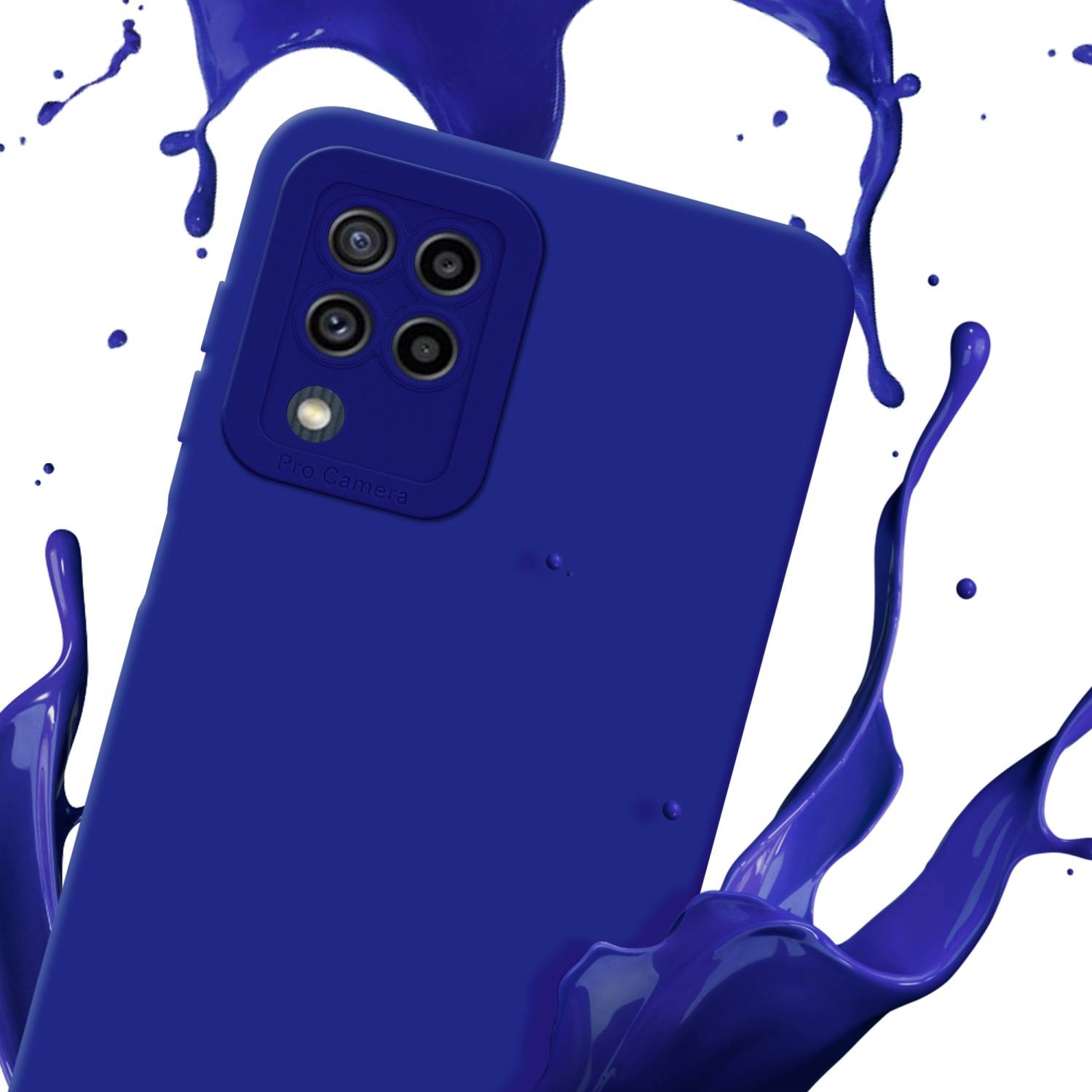 Cadorabo Hülle für Samsung Galaxy M22 / M32 4G Schutz Hülle in Blau TPU Silikon Etui Case Handyhülle