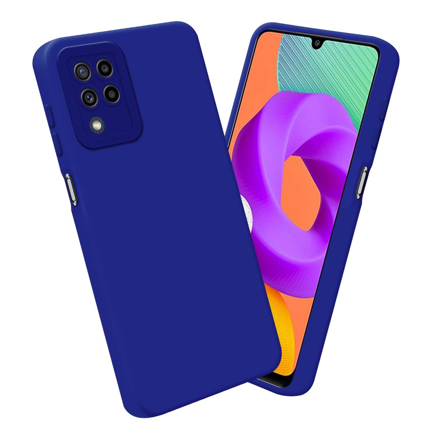 Cadorabo Hülle für Samsung Galaxy M22 / M32 4G Schutz Hülle in Blau TPU Silikon Etui Case Handyhülle