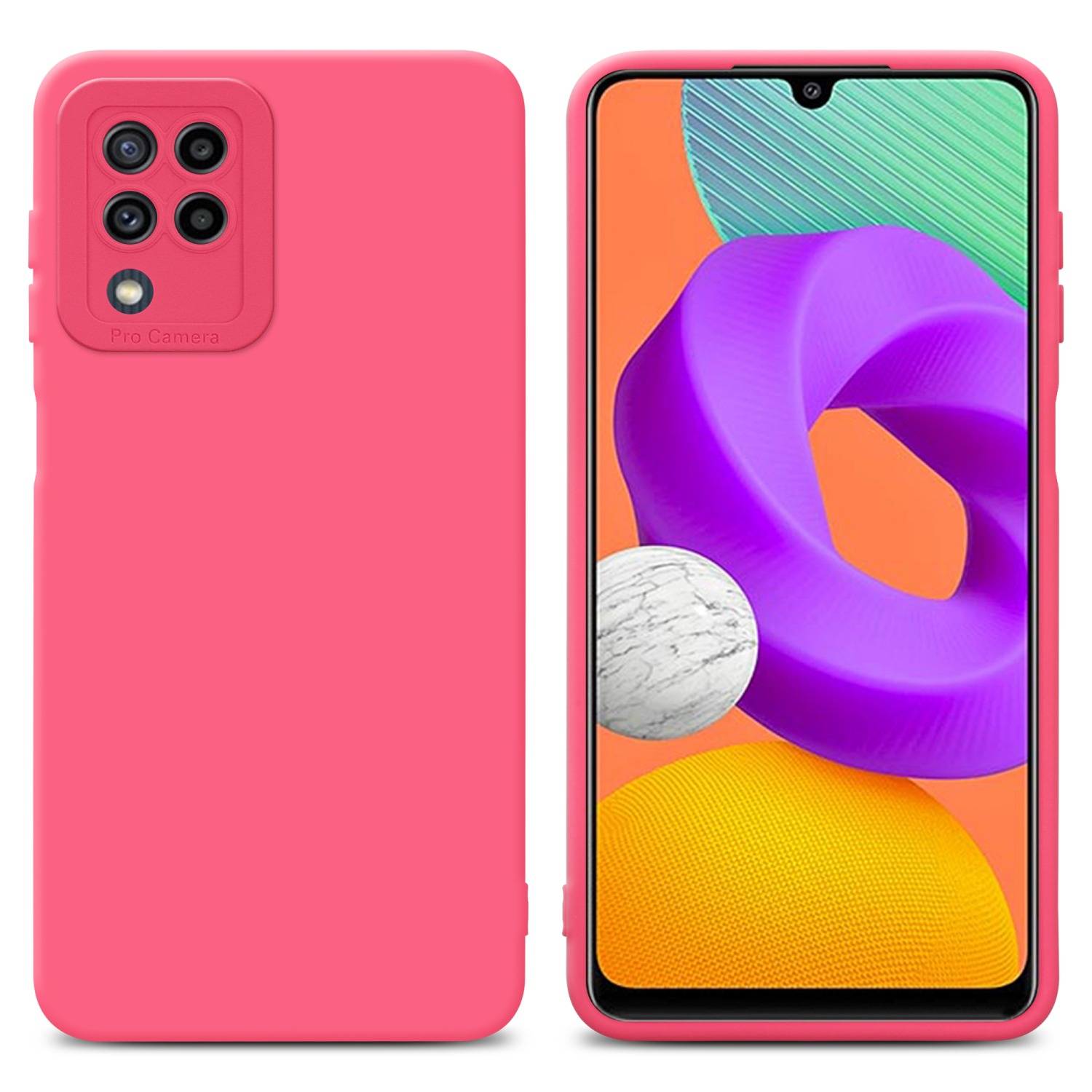 Cadorabo Hülle für Samsung Galaxy M22 / M32 4G Schutz Hülle in Rot TPU Silikon Etui Case Handyhülle