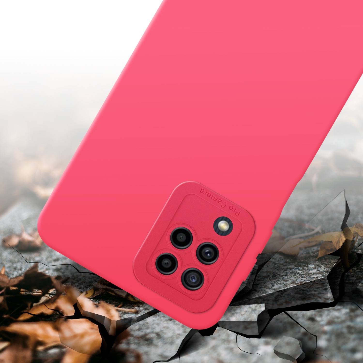 Cadorabo Hülle für Samsung Galaxy M22 / M32 4G Schutz Hülle in Rot TPU Silikon Etui Case Handyhülle