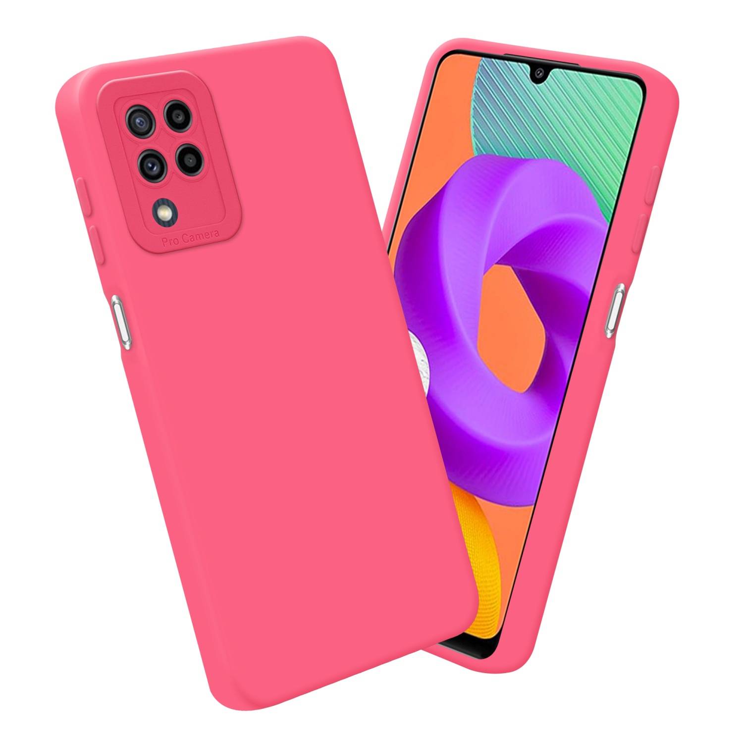 Cadorabo Hülle für Samsung Galaxy M22 / M32 4G Schutz Hülle in Rot TPU Silikon Etui Case Handyhülle