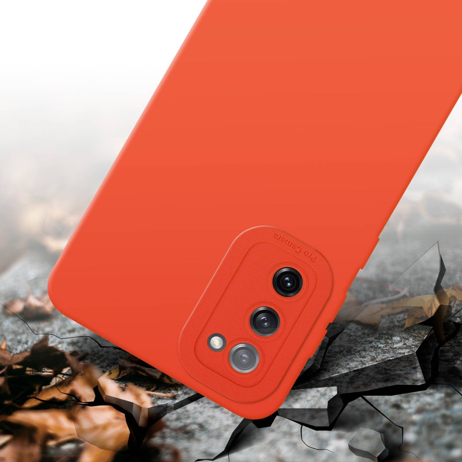 Cadorabo Hülle für Samsung Galaxy S20 FE Schutz Hülle in Orange TPU Silikon Etui Case Handyhülle