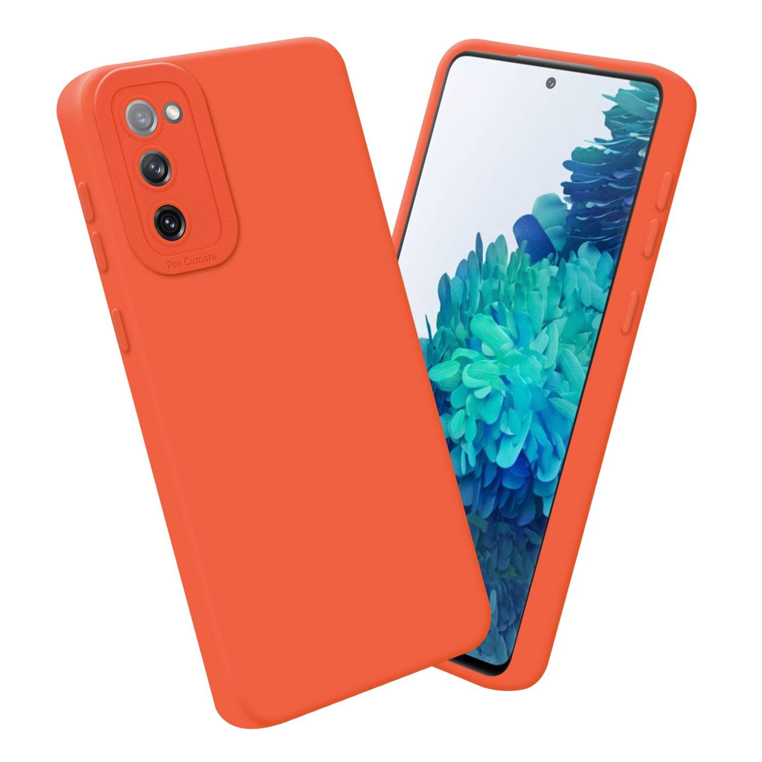 Cadorabo Hülle für Samsung Galaxy S20 FE Schutz Hülle in Orange TPU Silikon Etui Case Handyhülle