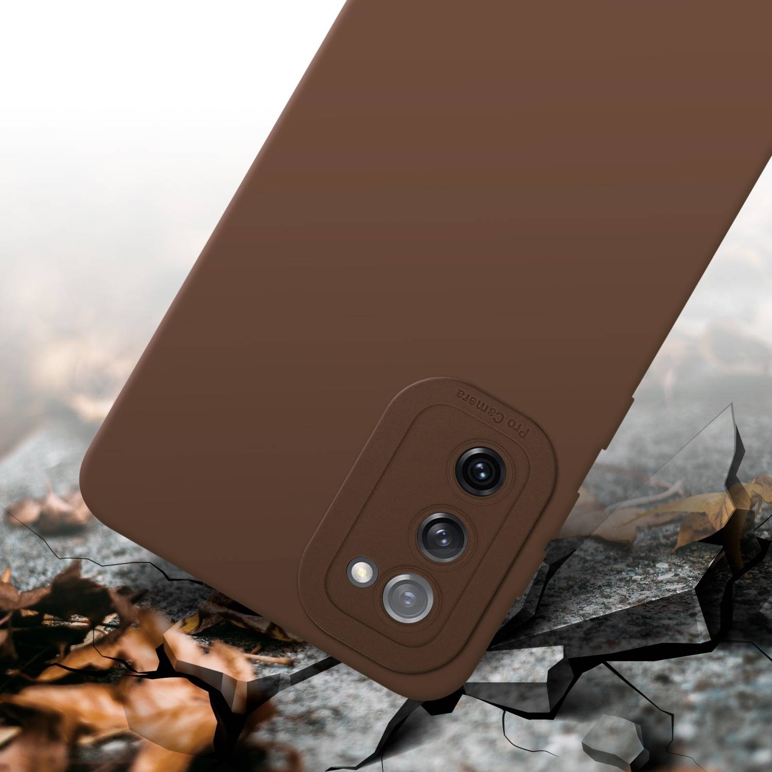 Cadorabo Hülle für Samsung Galaxy S20 FE Schutz Hülle in Braun TPU Silikon Etui Case Handyhülle