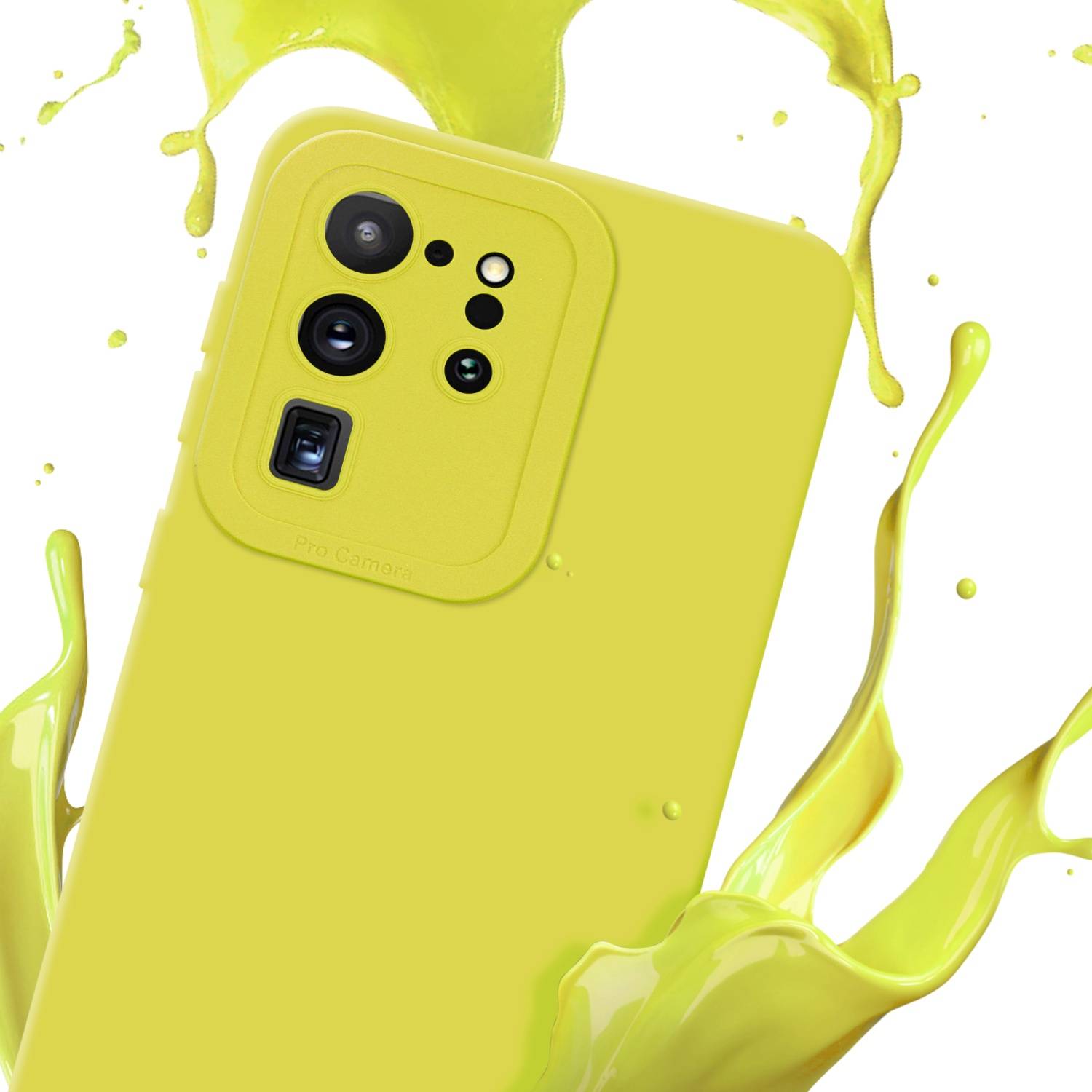 Cadorabo Hülle für Samsung Galaxy S20 ULTRA Schutz Hülle in Gelb TPU Silikon Etui Case Handyhülle