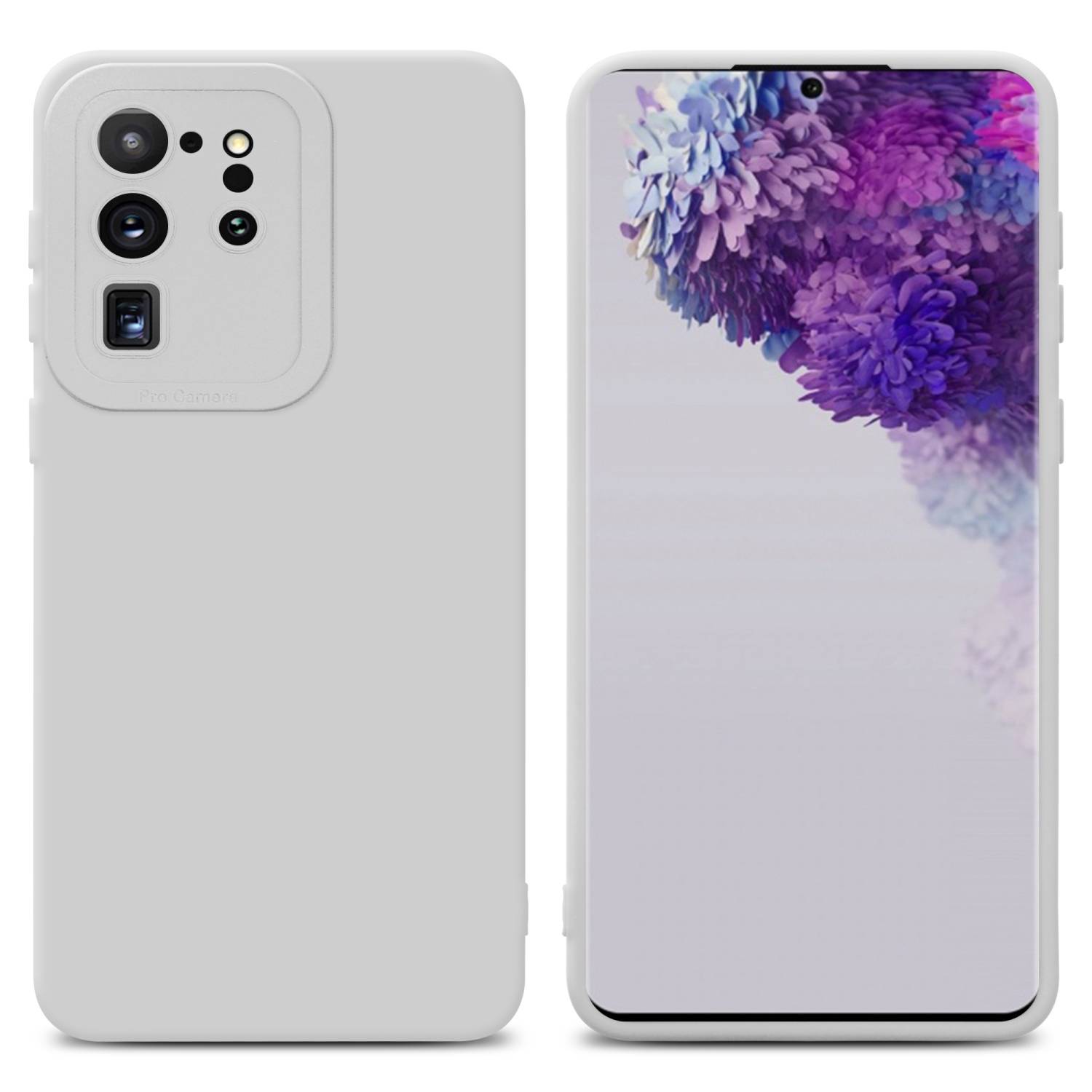 Cadorabo Hülle für Samsung Galaxy S20 ULTRA Schutz Hülle in Weiß TPU Silikon Etui Case Handyhülle