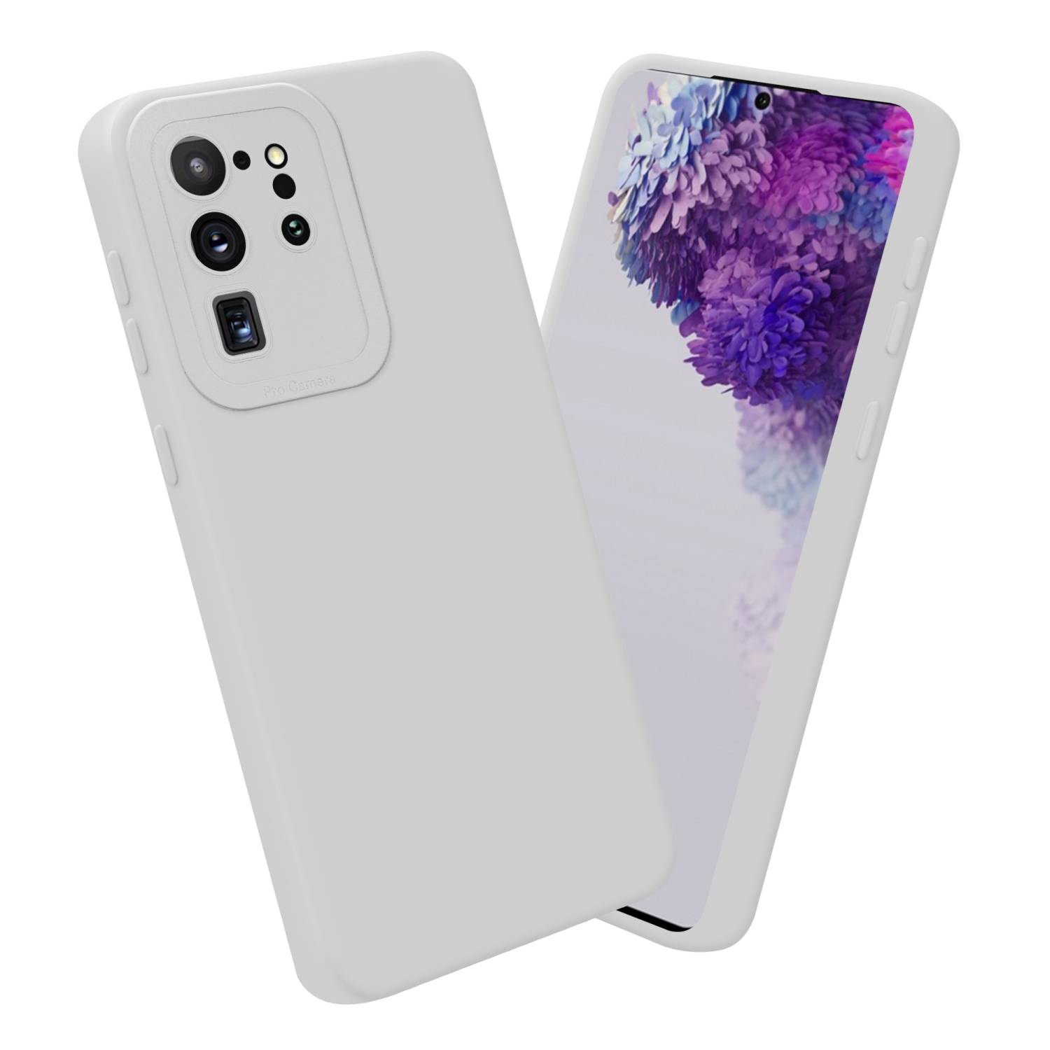 Cadorabo Hülle für Samsung Galaxy S20 ULTRA Schutz Hülle in Weiß TPU Silikon Etui Case Handyhülle