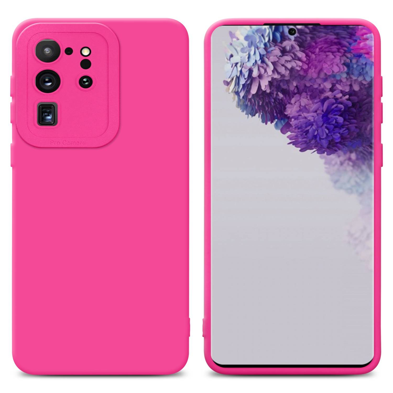 Cadorabo Hülle für Samsung Galaxy S20 ULTRA Schutz Hülle in Pink TPU Silikon Etui Case Handyhülle