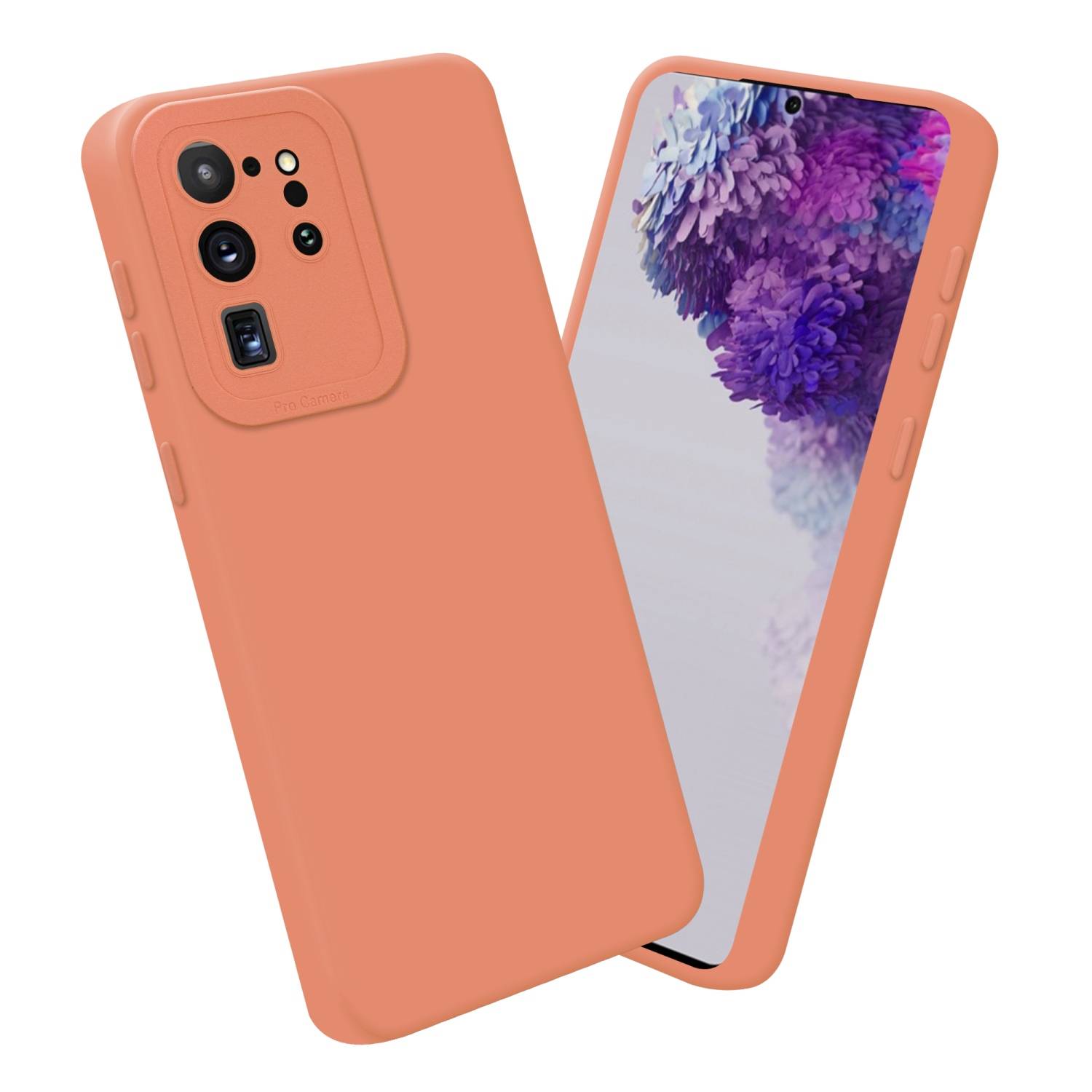 Cadorabo Hülle für Samsung Galaxy S20 ULTRA Schutz Hülle in Orange TPU Silikon Etui Case Handyhülle