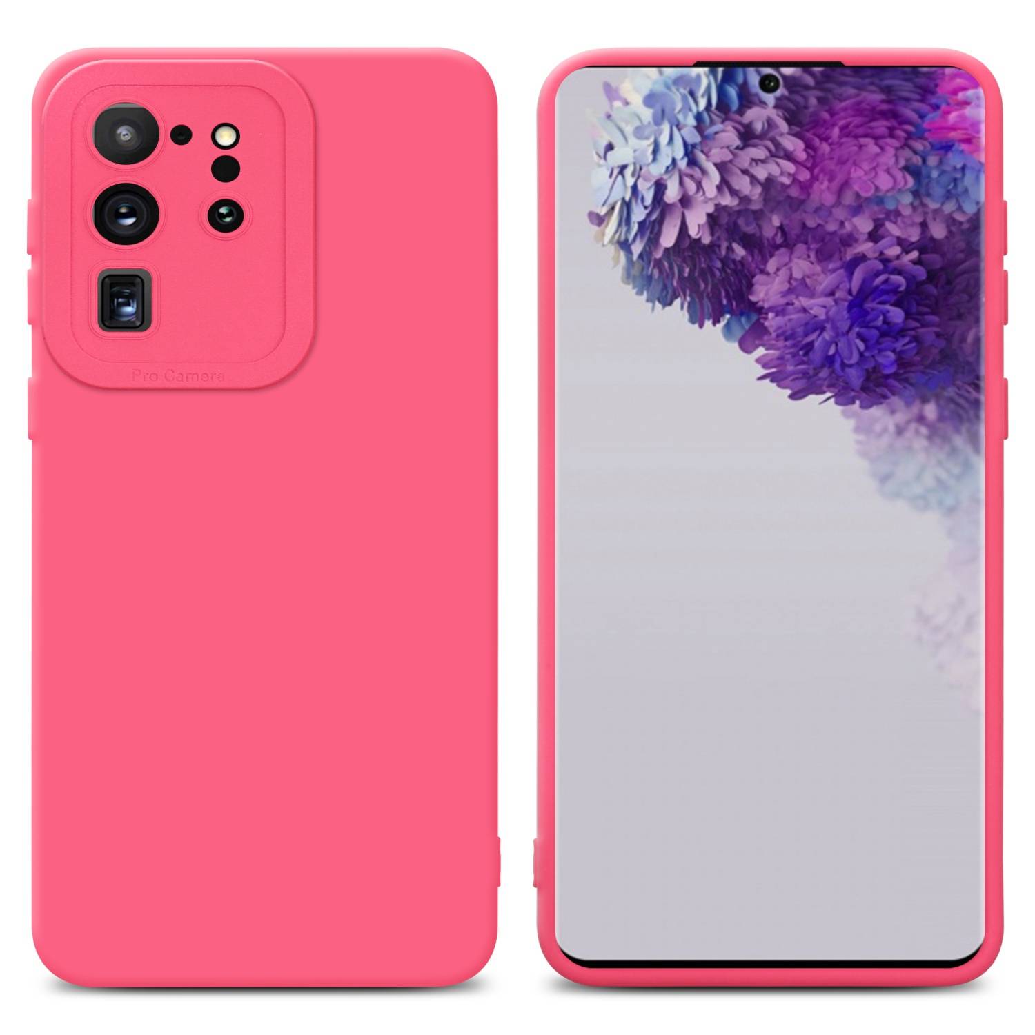 Cadorabo Hülle für Samsung Galaxy S20 ULTRA Schutz Hülle in Rot TPU Silikon Etui Case Handyhülle