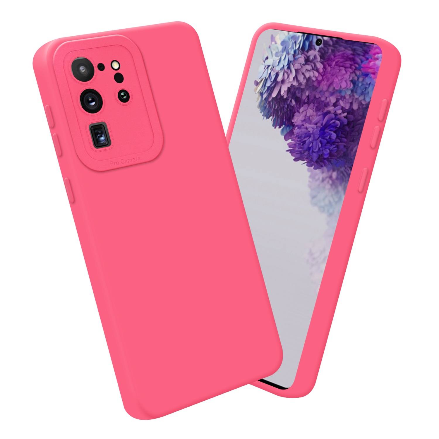 Cadorabo Hülle für Samsung Galaxy S20 ULTRA Schutz Hülle in Rot TPU Silikon Etui Case Handyhülle