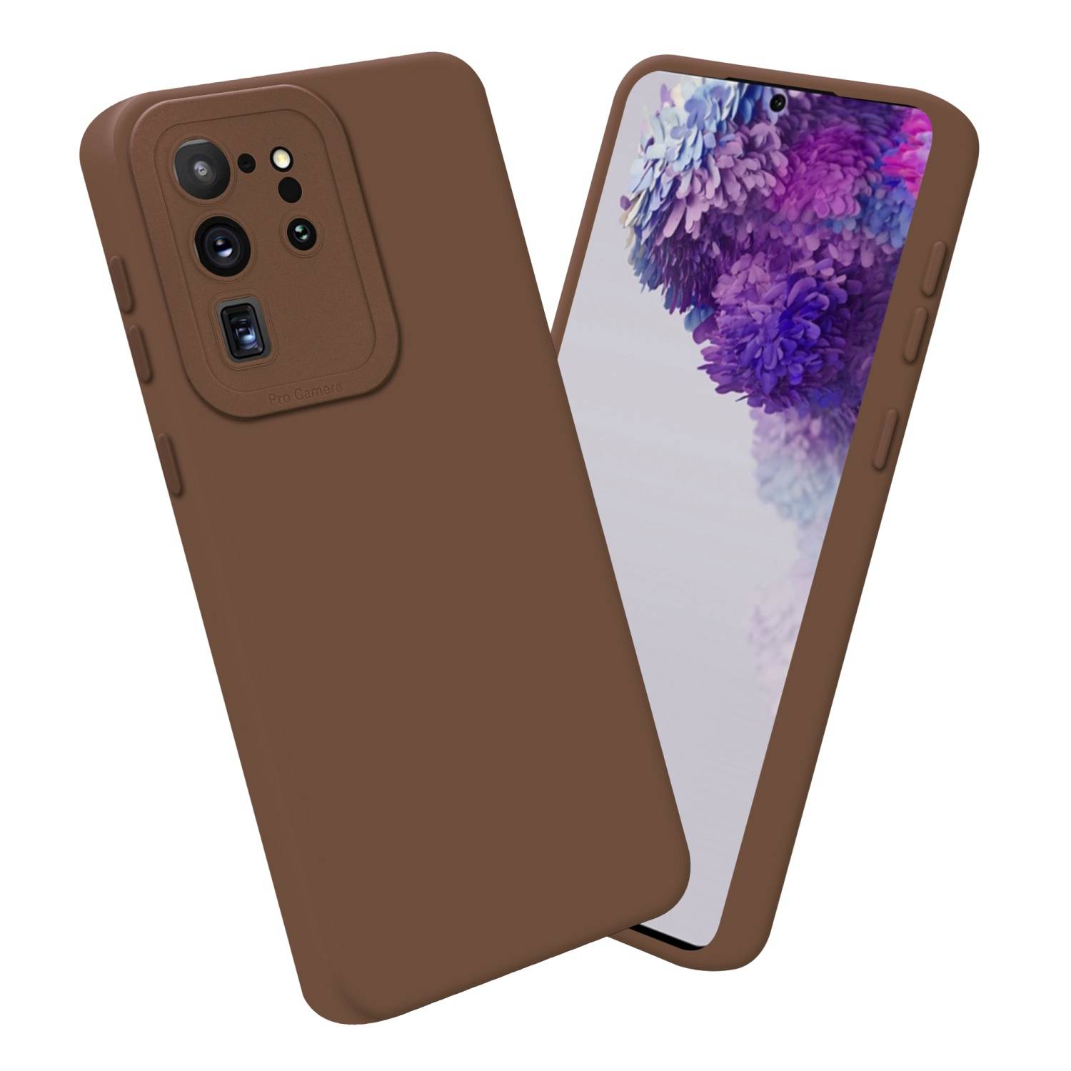 Cadorabo Hülle für Samsung Galaxy S20 ULTRA Schutz Hülle in Braun TPU Silikon Etui Case Handyhülle
