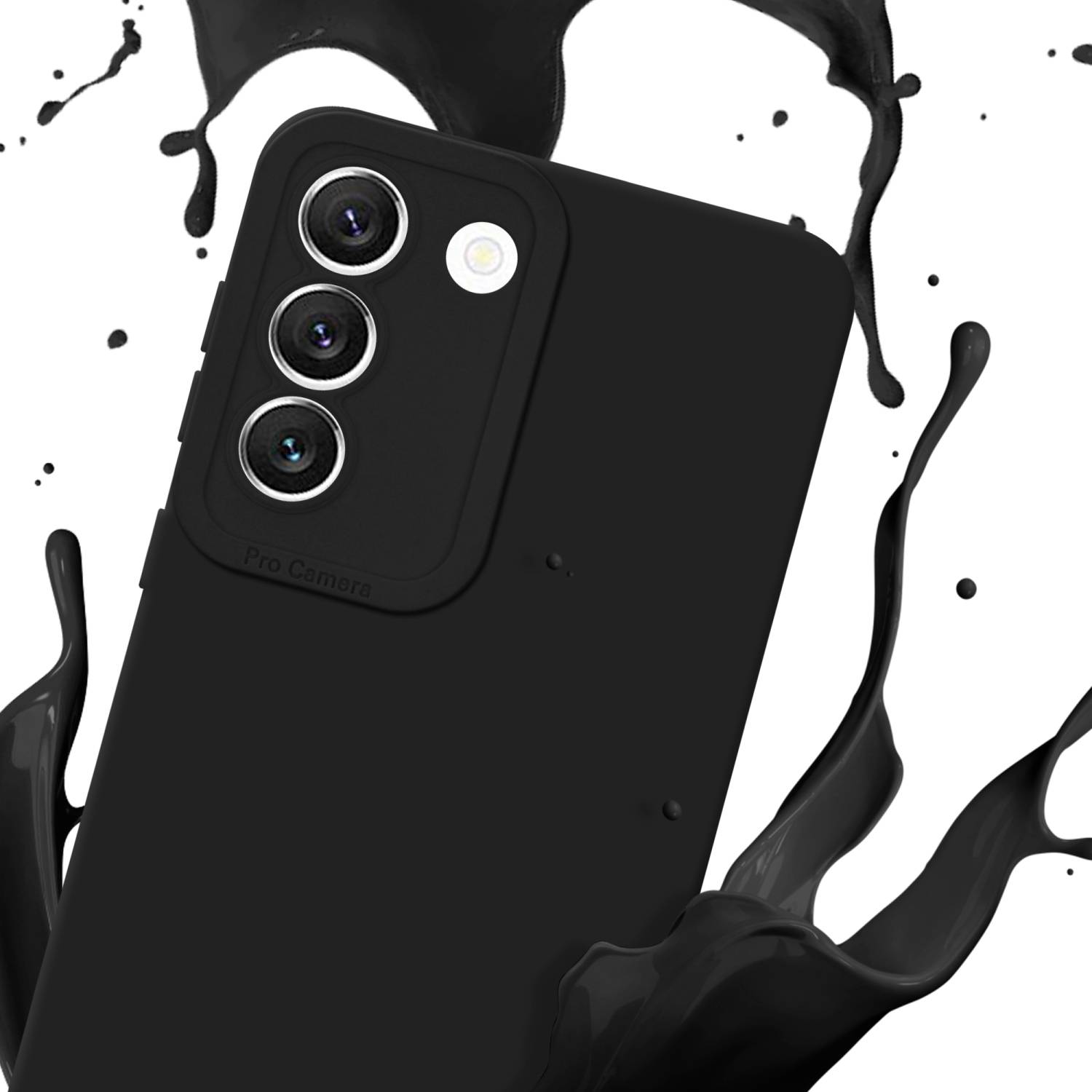 Cadorabo Hülle für Samsung Galaxy S22 Schutz Hülle in Schwarz TPU Silikon Etui Case Handyhülle