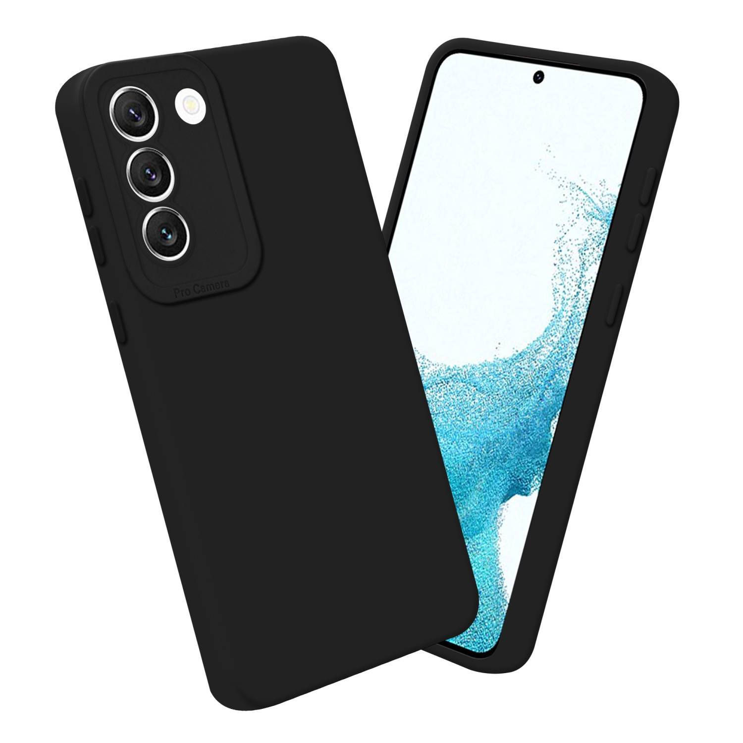 Cadorabo Hülle für Samsung Galaxy S22 Schutz Hülle in Schwarz TPU Silikon Etui Case Handyhülle