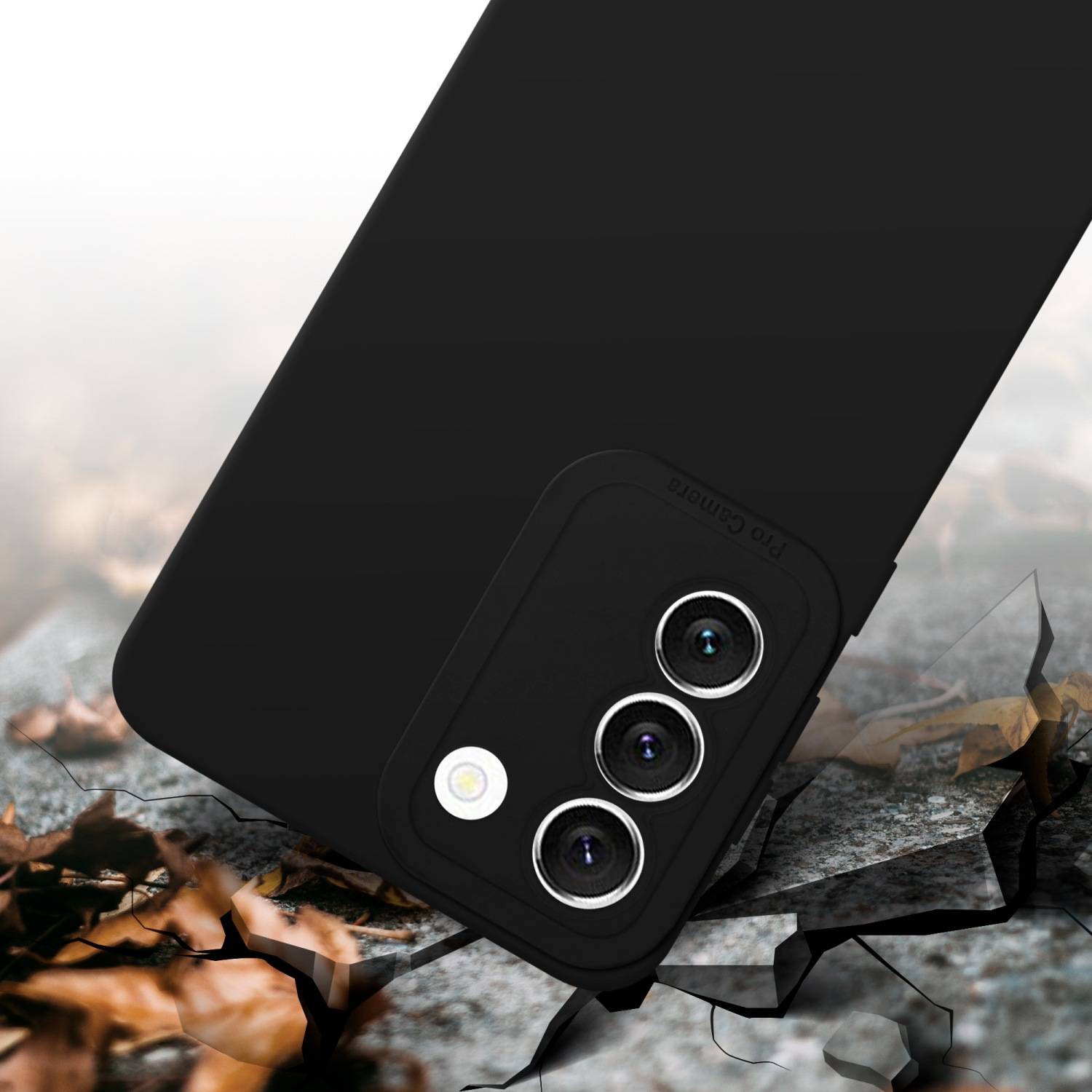 Cadorabo Hülle für Samsung Galaxy S22 Schutz Hülle in Schwarz TPU Silikon Etui Case Handyhülle