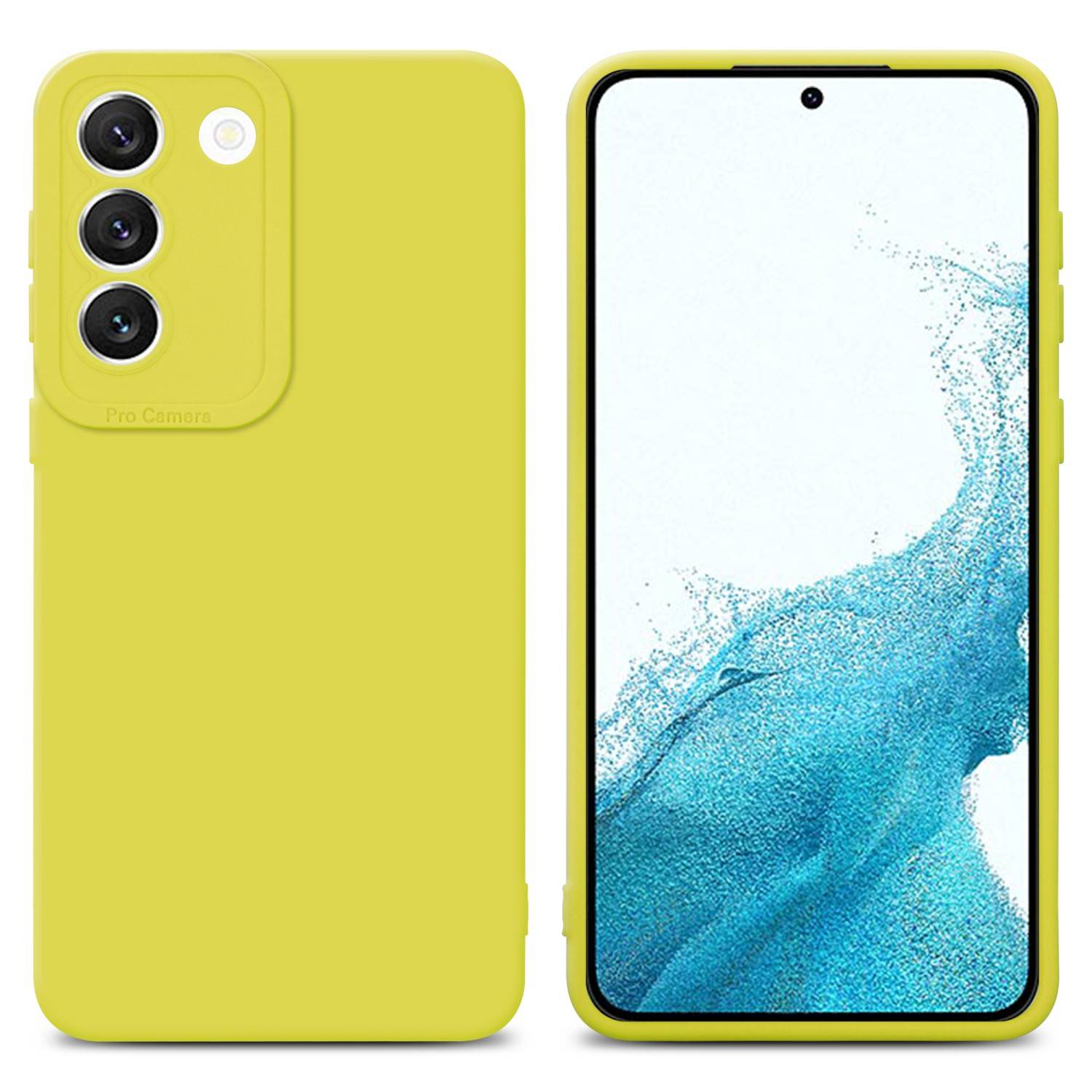 Cadorabo Hülle für Samsung Galaxy S22 Schutz Hülle in Gelb TPU Silikon Etui Case Handyhülle